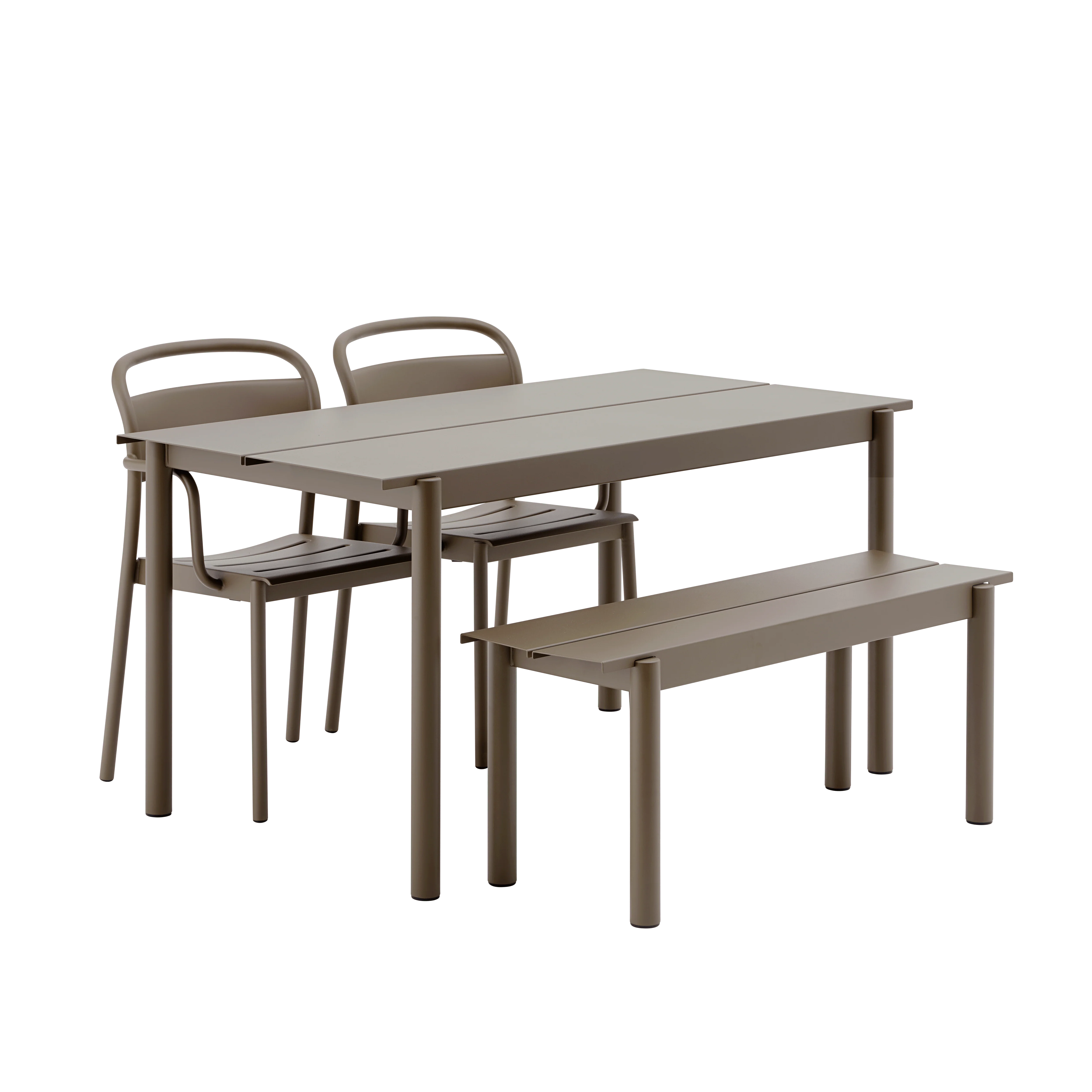 Ławka zewnętrzna LINEAR taupe stal - Image 4