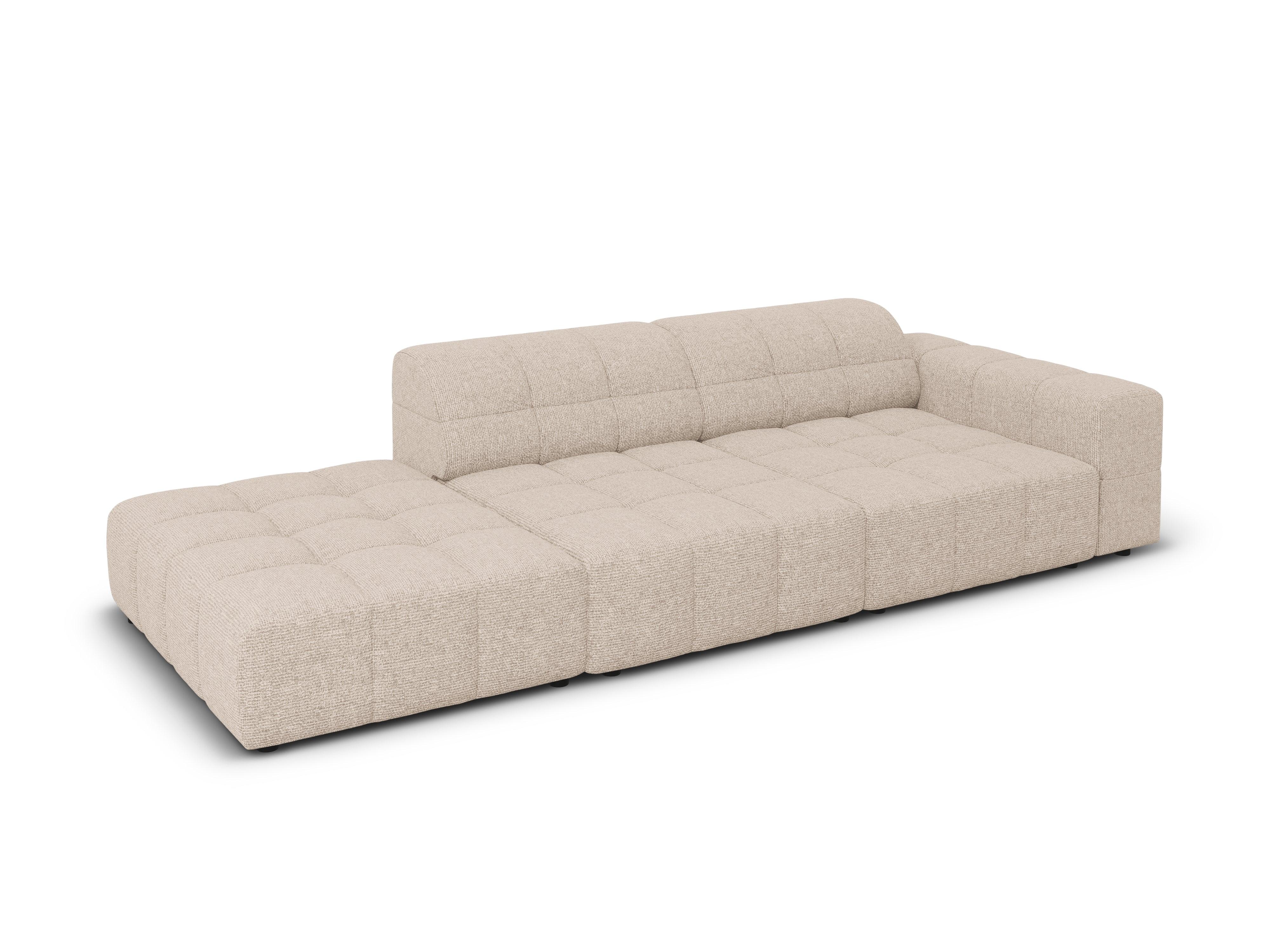 Sofa lewostronna 3-osobowa CHICAGO beżowy szenil - Image 7