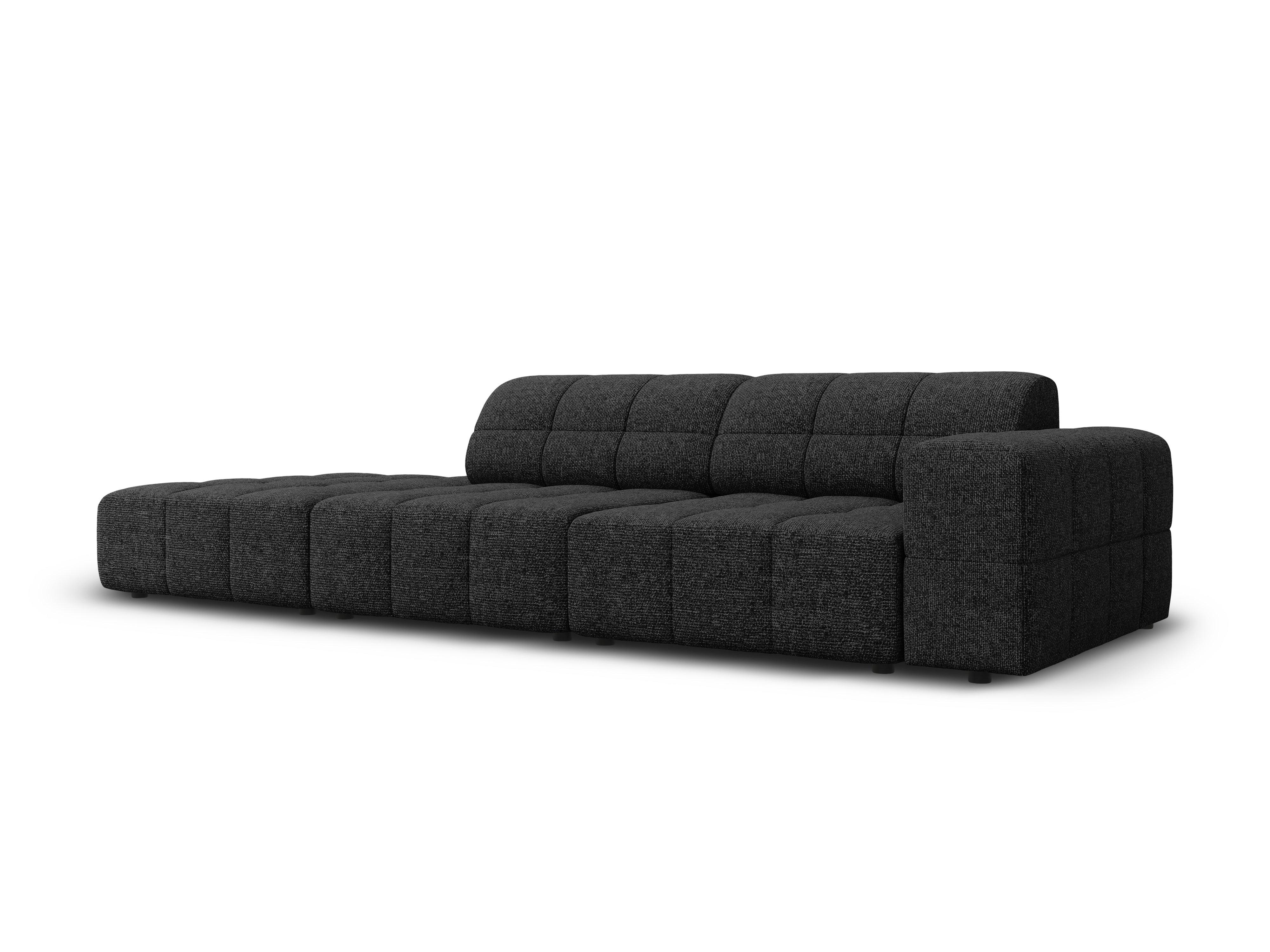 Sofa lewostronna 3-osobowa CHICAGO czarny szenil - Image 10