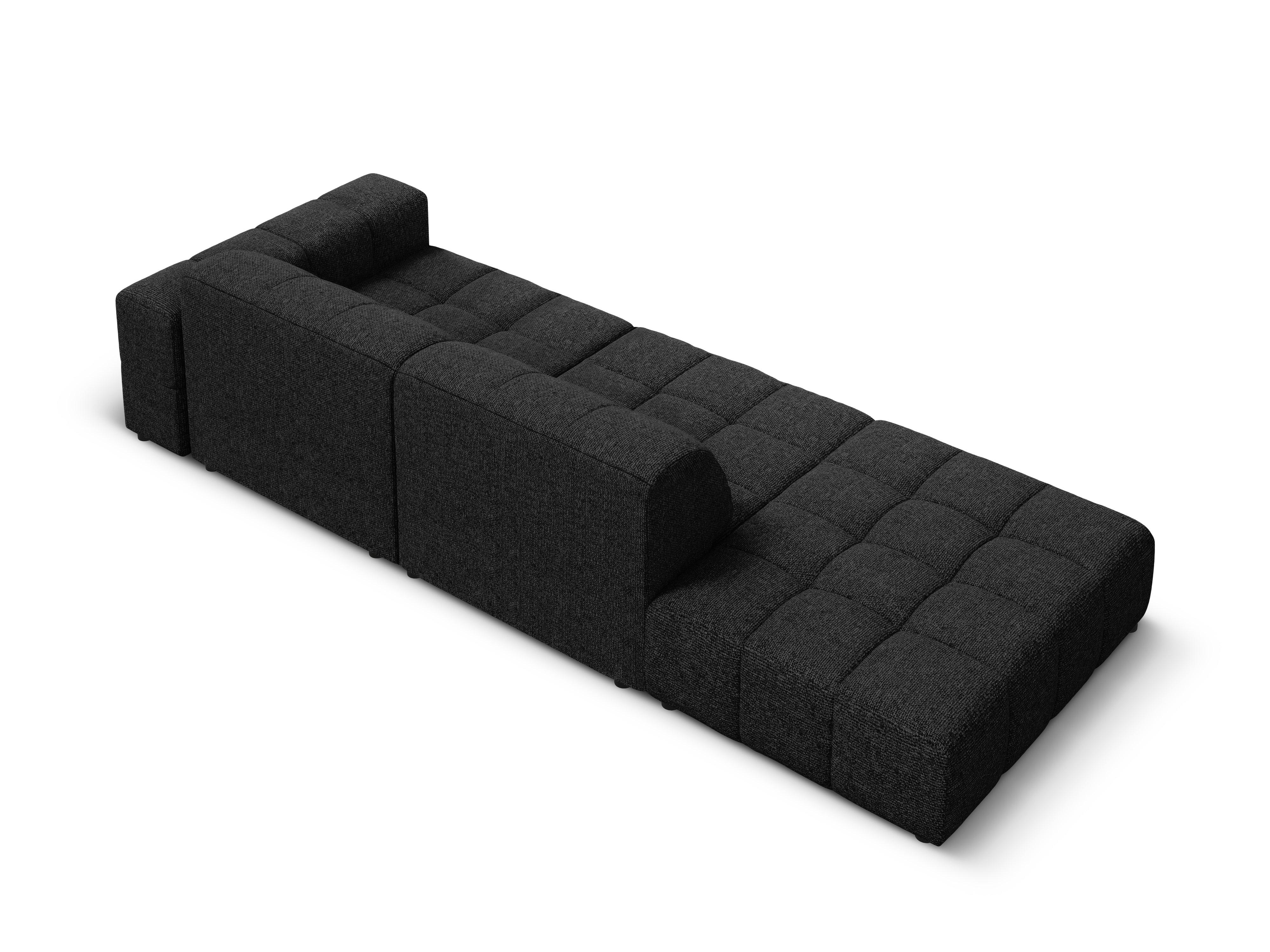 Sofa lewostronna 3-osobowa CHICAGO czarny szenil - Image 5