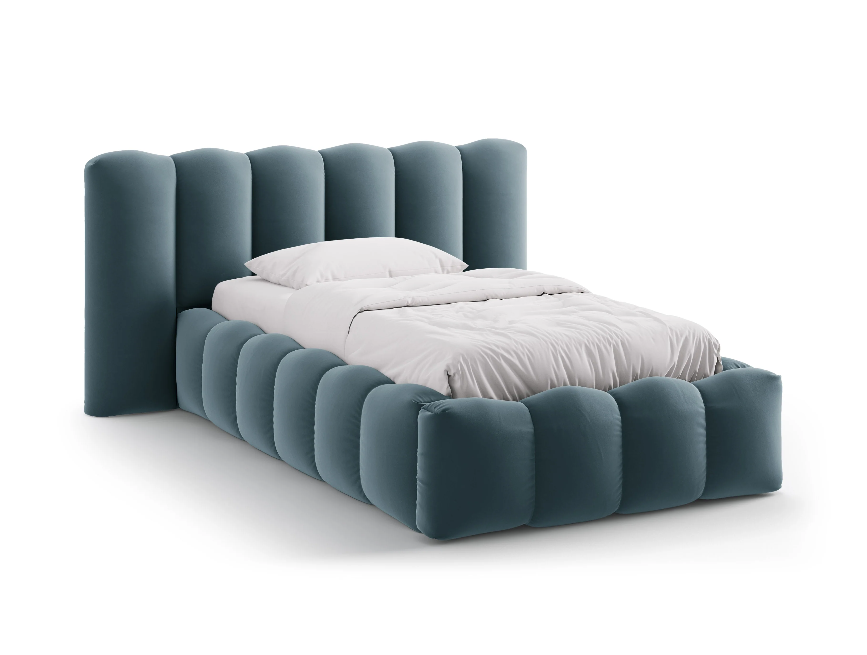 Łóżko aksamitne LUPINE niebieski