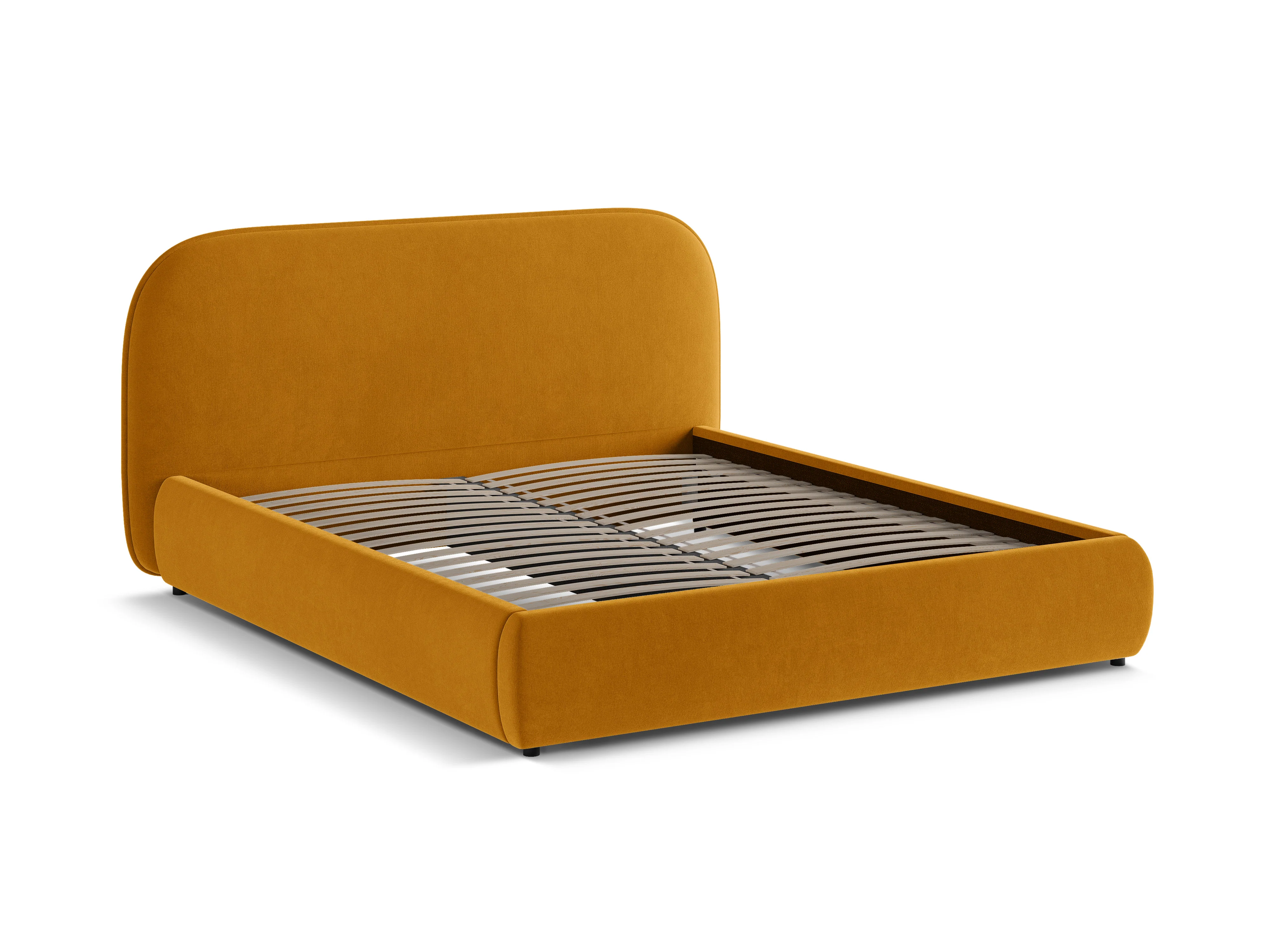 Łóżko aksamitne MURADA żółty - Image 3