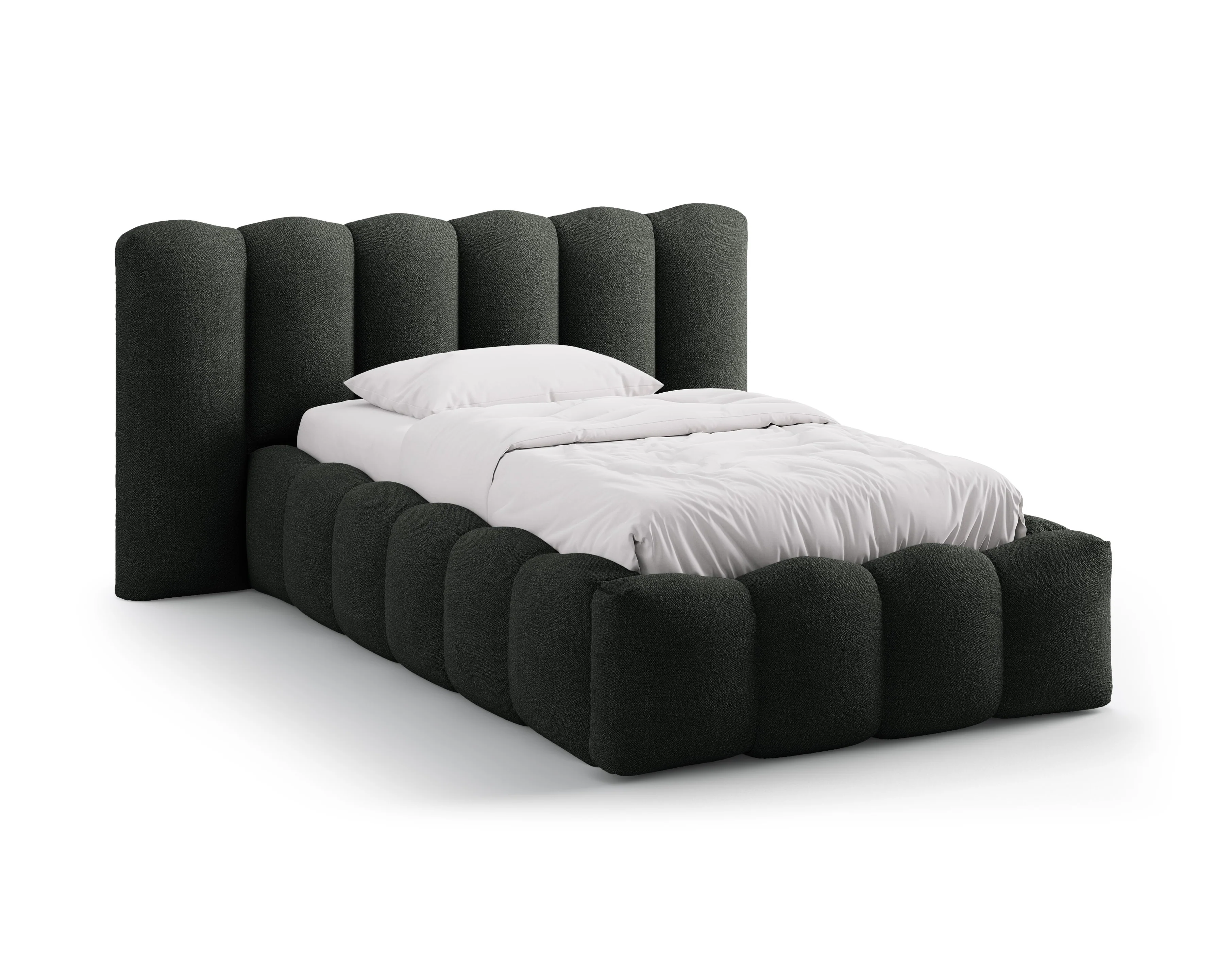 Łóżko LUPINE czarny boucle