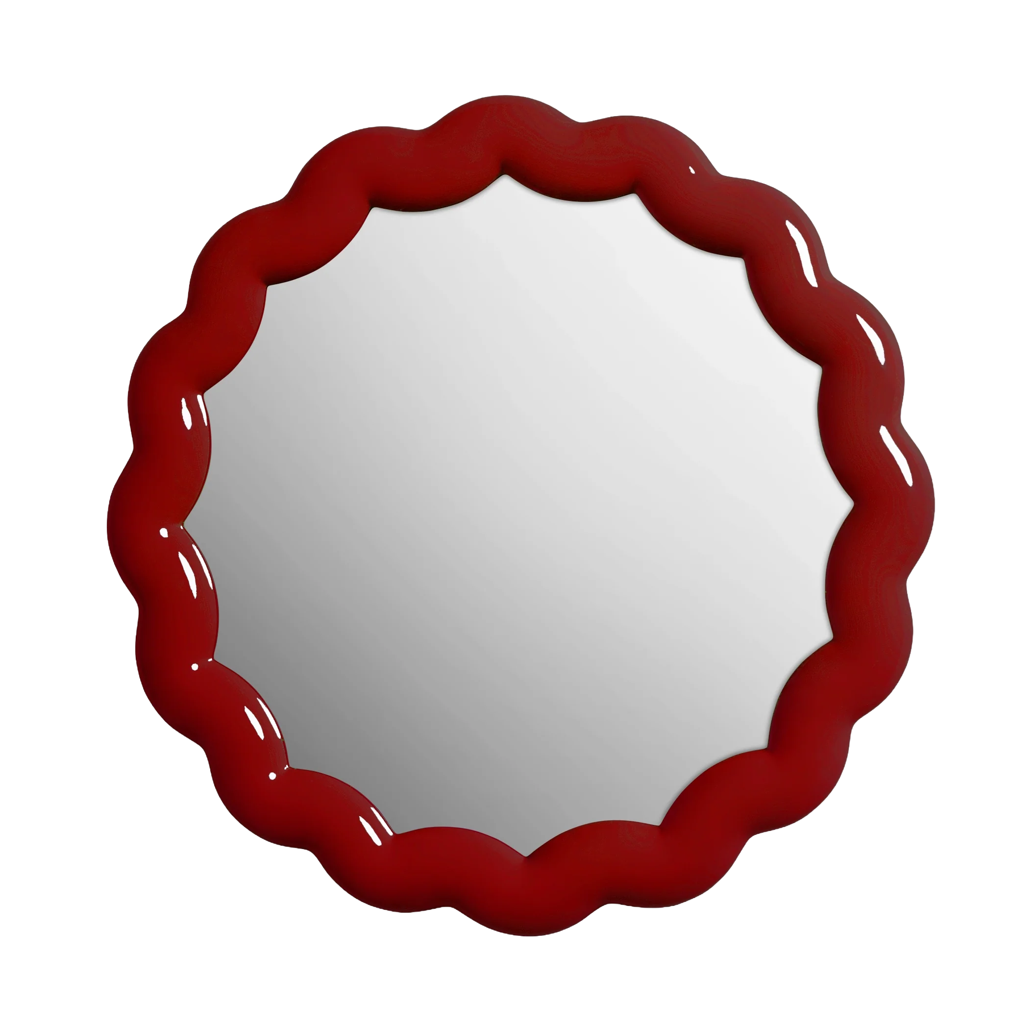 Lustro okrągłe ZIGZAG burgundowy