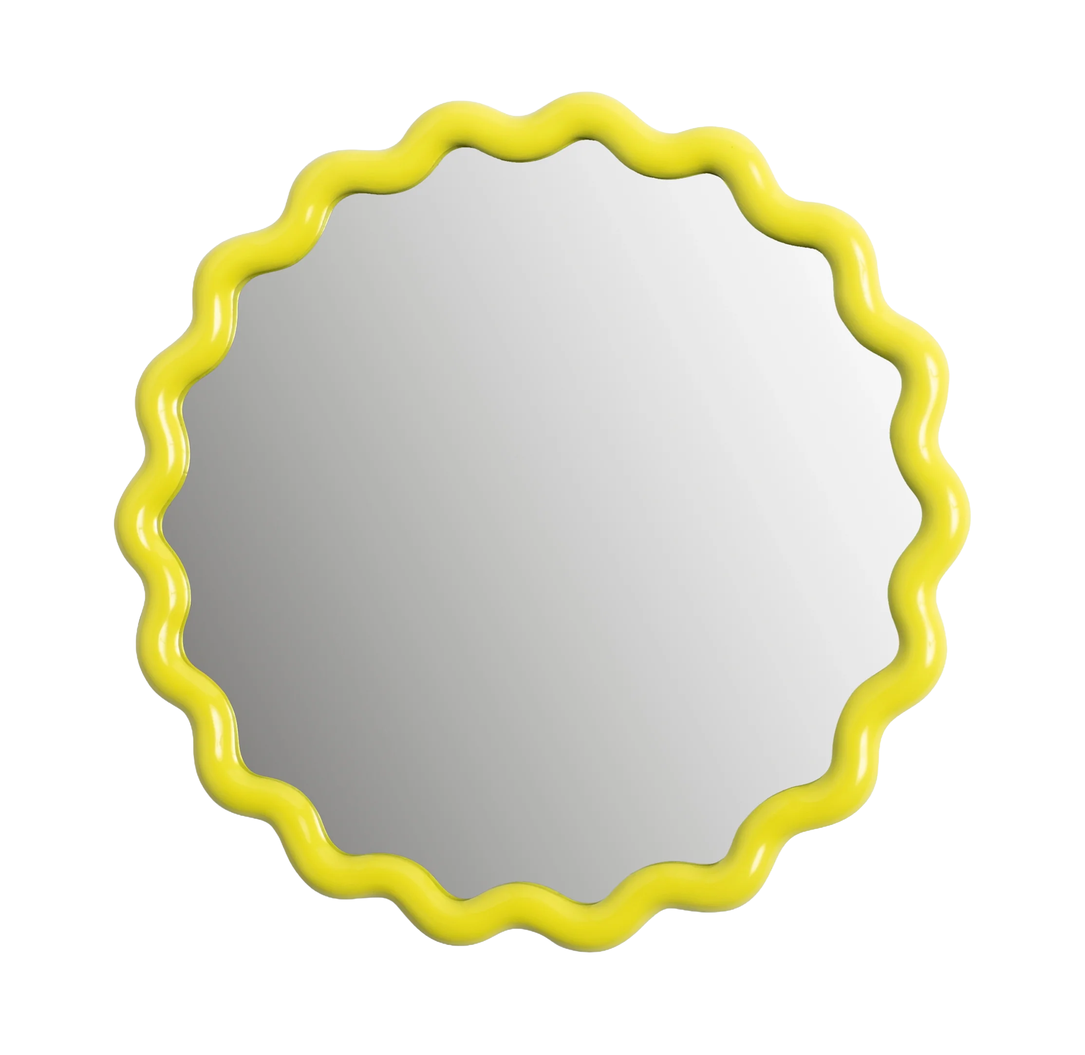 Lustro okrągłe ZIGZAG żółty