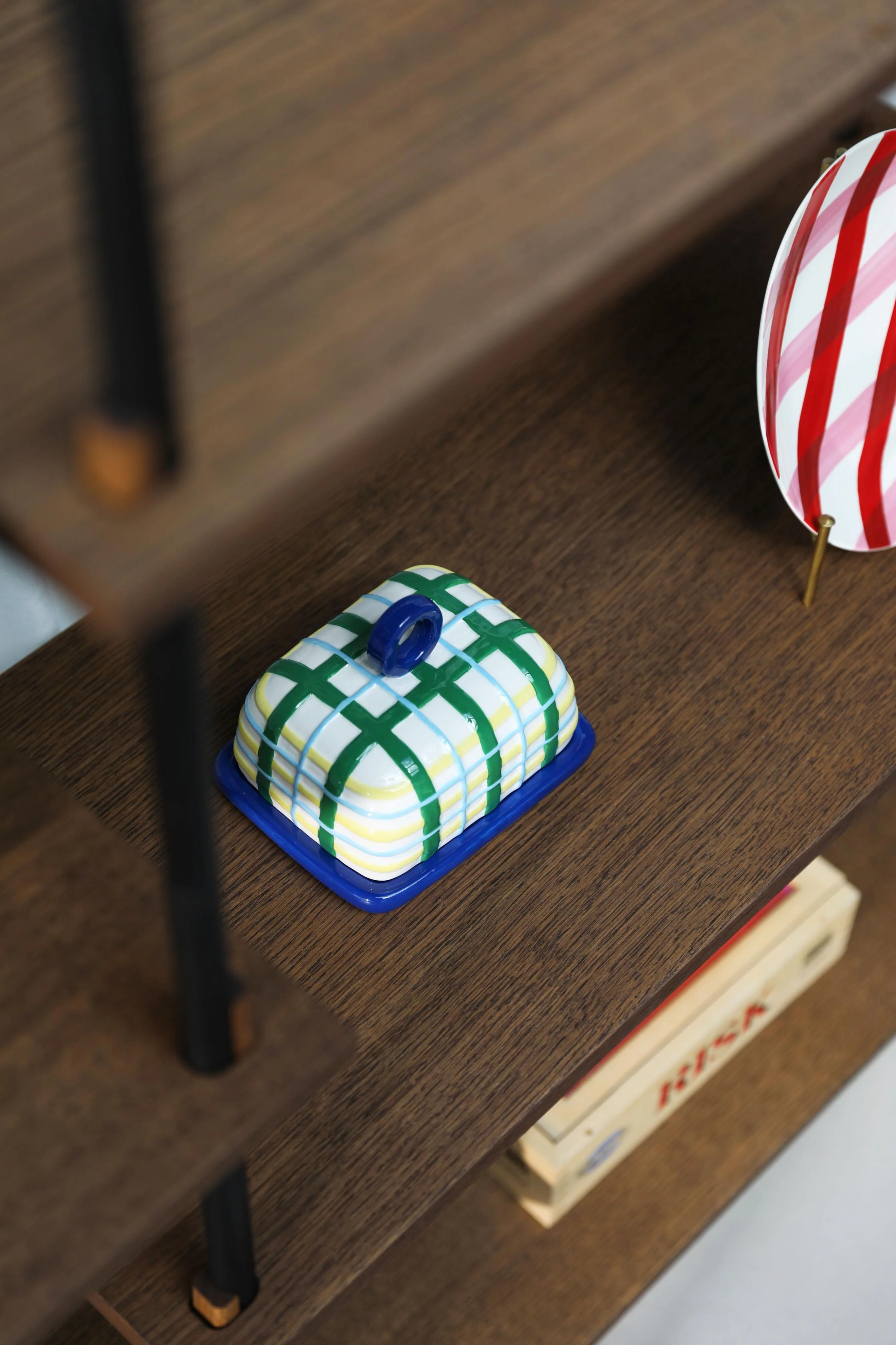 Maselniczka PLAID niebieski z zielonym i żółtym - Image 4