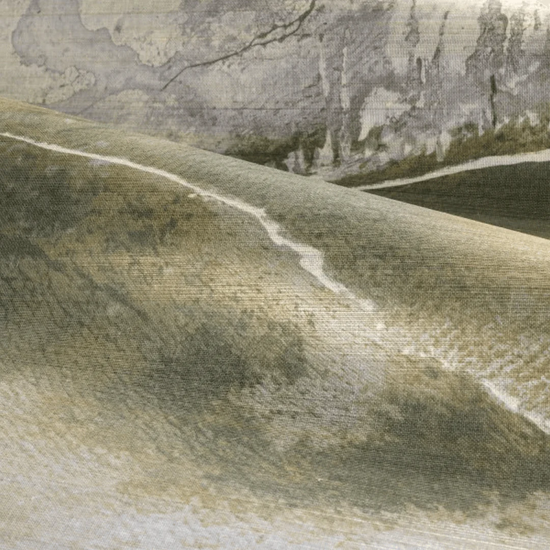 Mural z abaki z górskim motywem HORIZON - SABLE BEIGE DORÉ beżowy ze złotym - Image 3