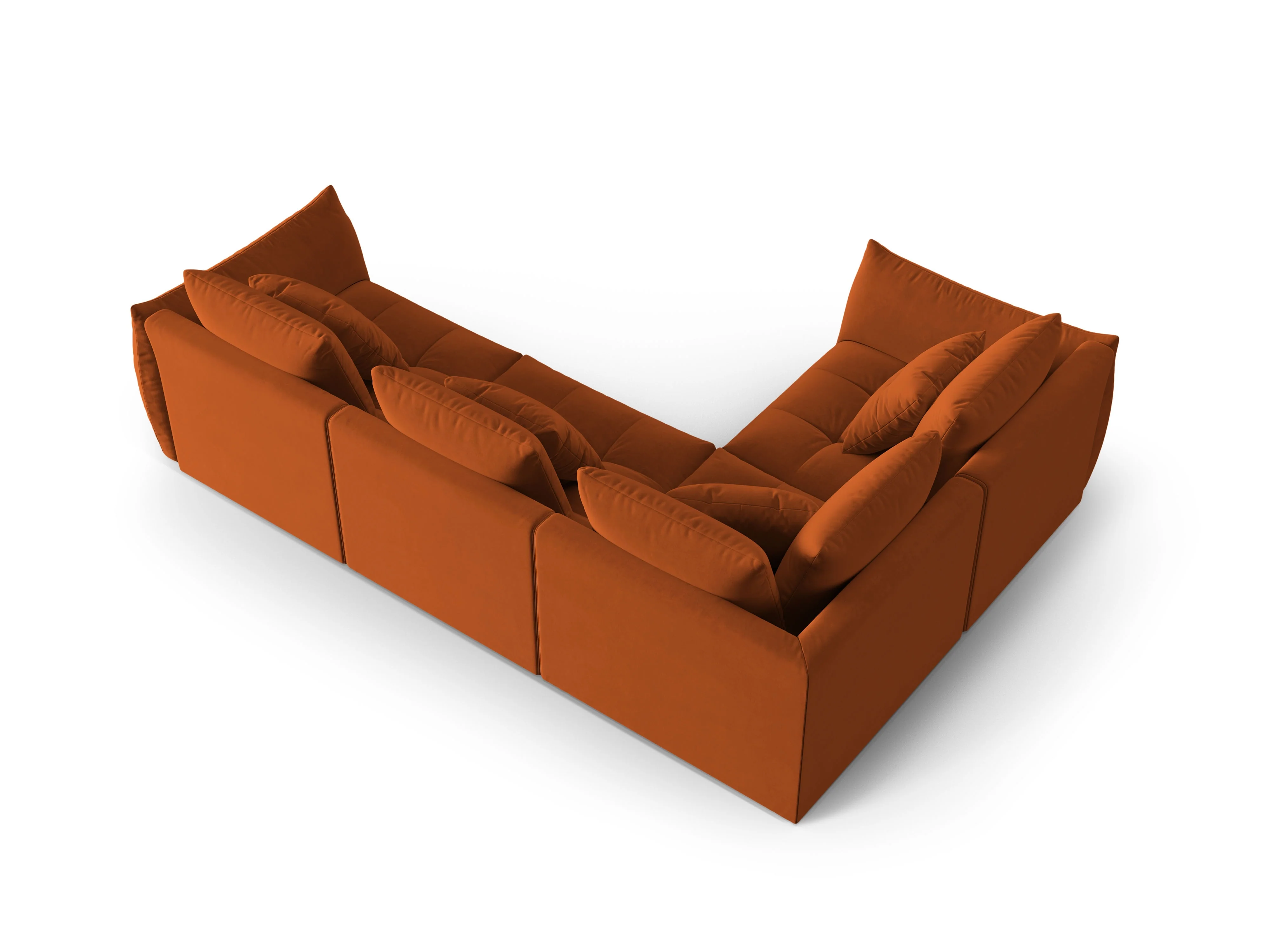 Narożnik aksamitny modułowy 3-osobowy lewostronny BLOOM terracotta - Image 4