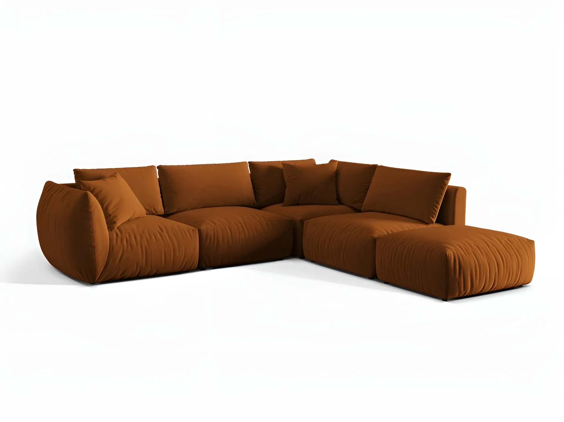 Narożnik modułowy aksamitny 4-osobowy prawostronny CHRIS terracotta - Image 3