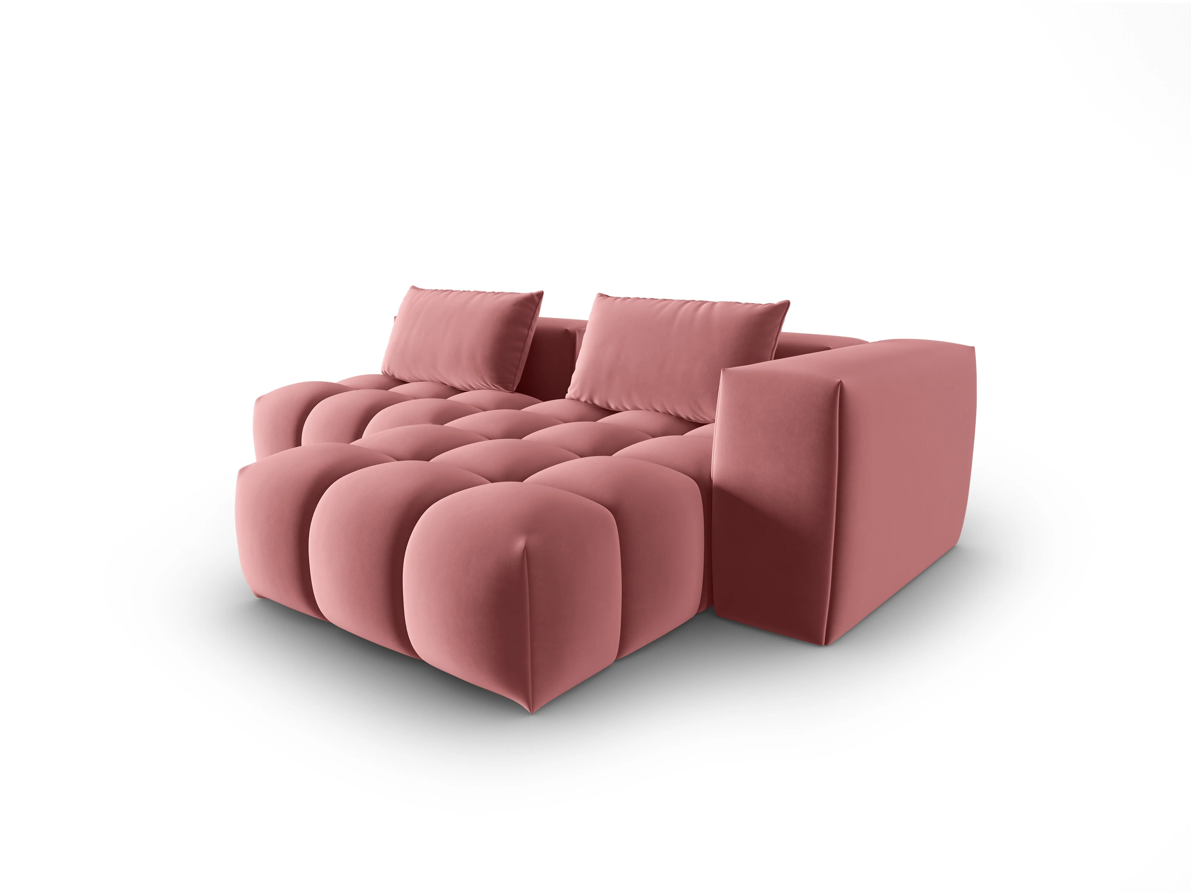 Narożnik aksamitny 3-osobowy prawostronny otwarty VERONA różowy flamingo - Image 3