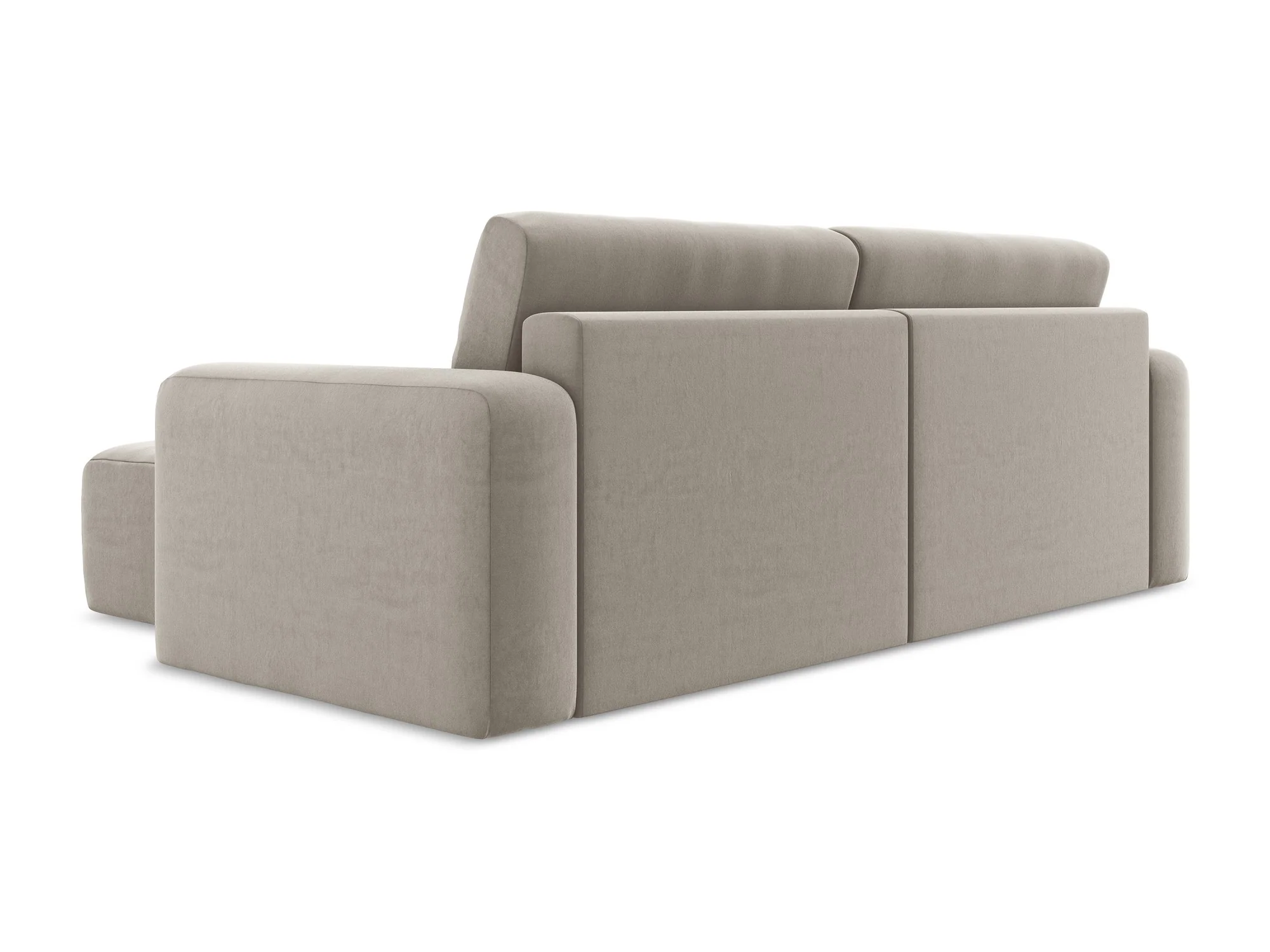 Narożnik aksamitny prawostronny z funkcją spania KONA taupe - Image 8