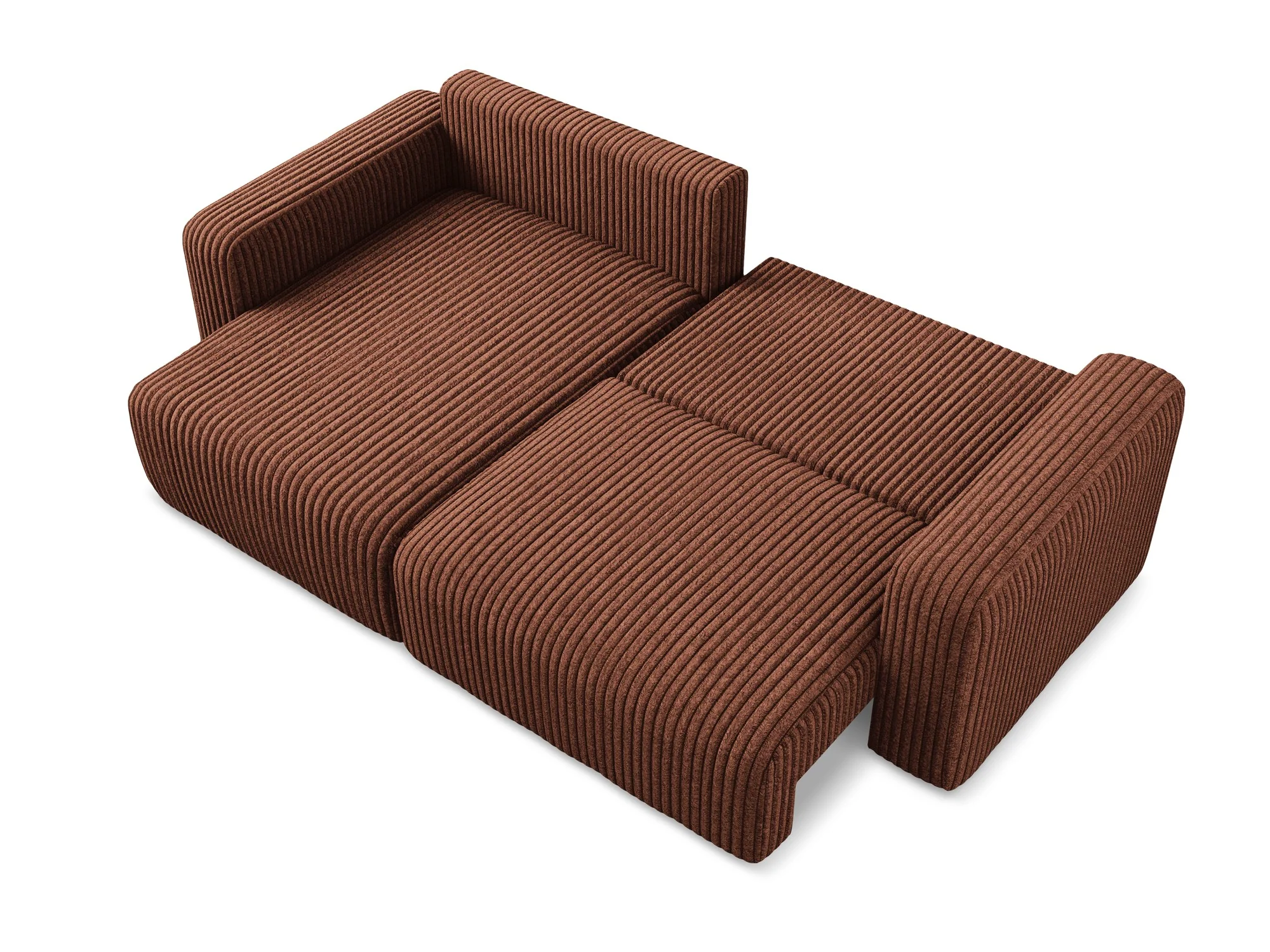 Narożnik lewostronny z funkcją spania KONA terakota sztruks - Image 7