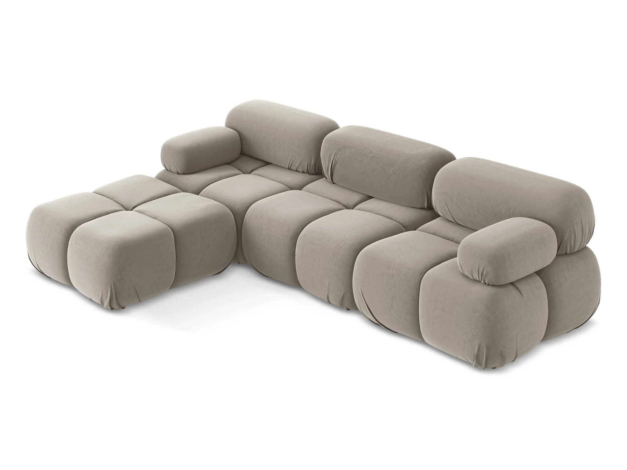 Narożnik modułowy aksamitny uniwersalny LOKUA taupe - Image 5
