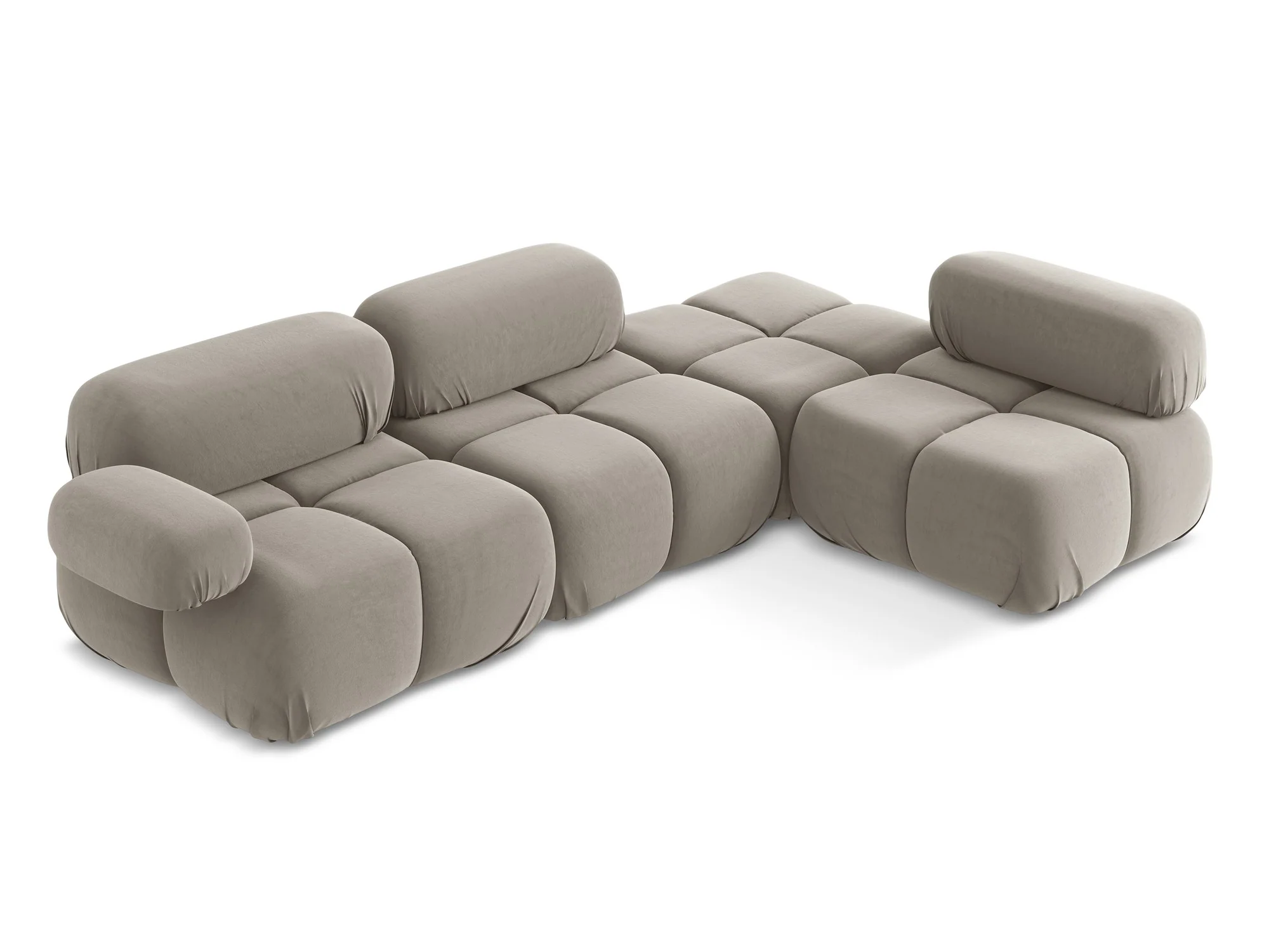 Narożnik modułowy aksamitny prawostronny LOKUA taupe - Image 6