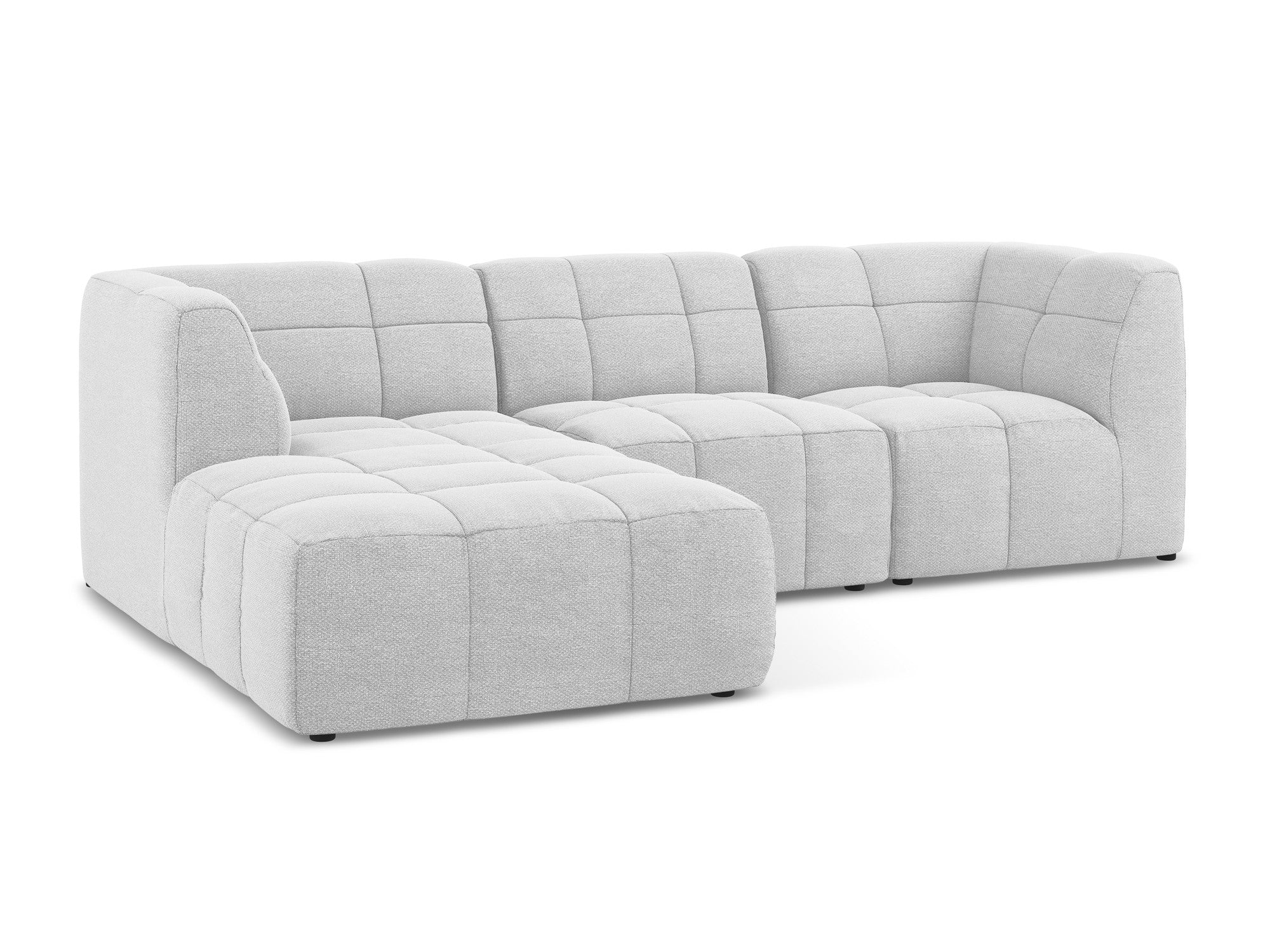 Narożnik modułowy lewostronny 3-osobowy ALOHA srebrny boucle - Image 4