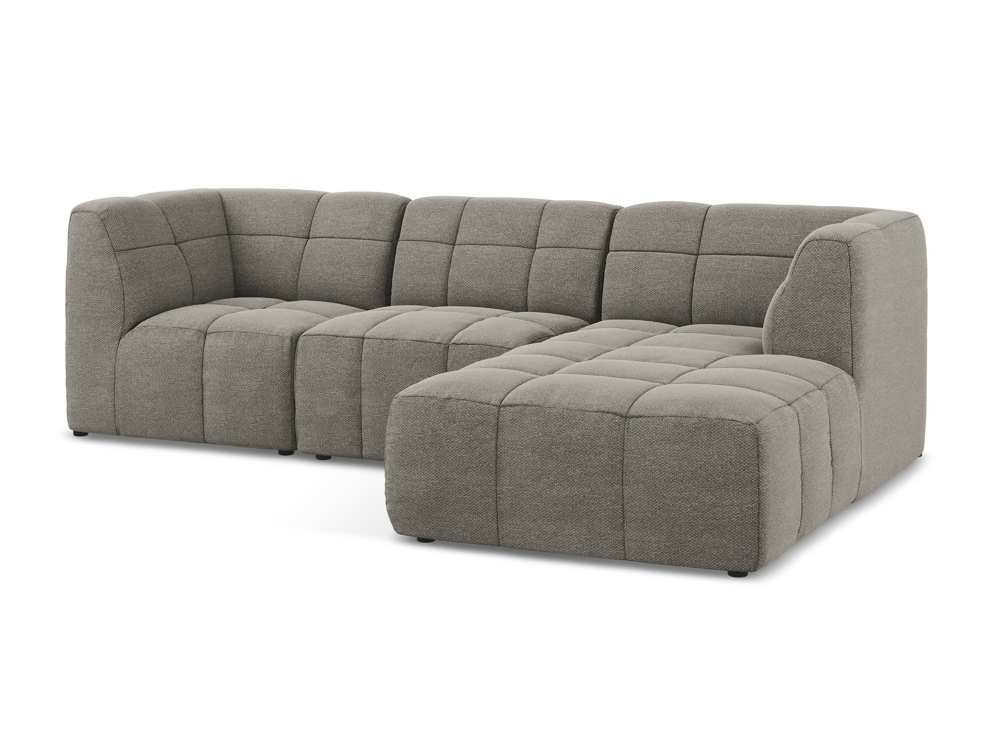 Narożnik modułowy prawostronny 3-osobowy ALOHA szary boucle - Image 4