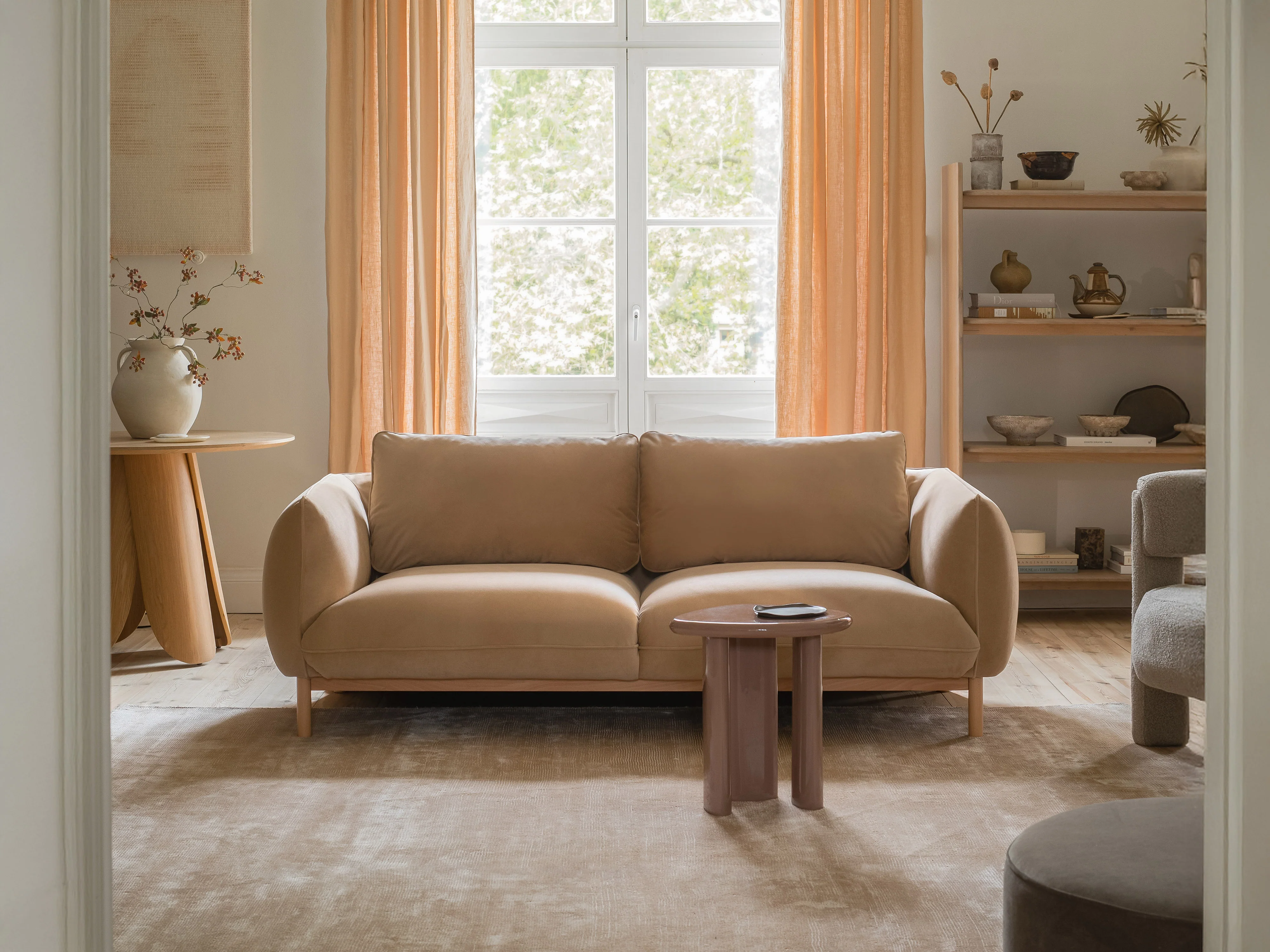 Sofa 3-osobowa ADA kość słoniowa szenil - Image 2