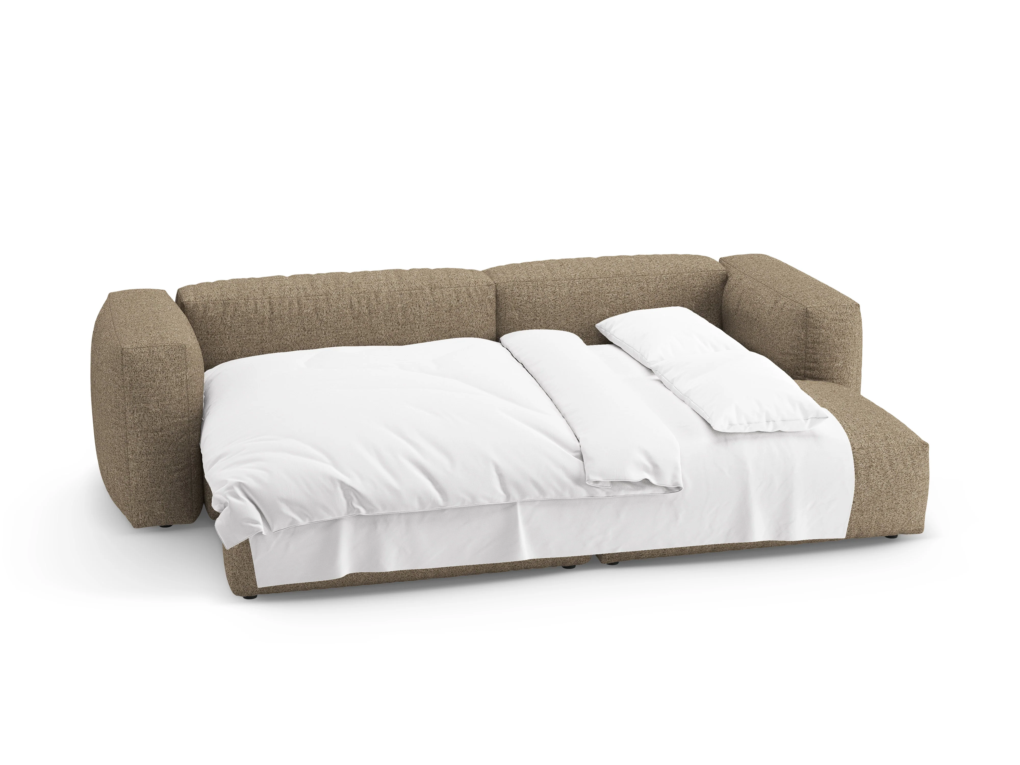 Narożnik prawostronny z funkcją spania MARTINA cappuccino boucle - Image 7