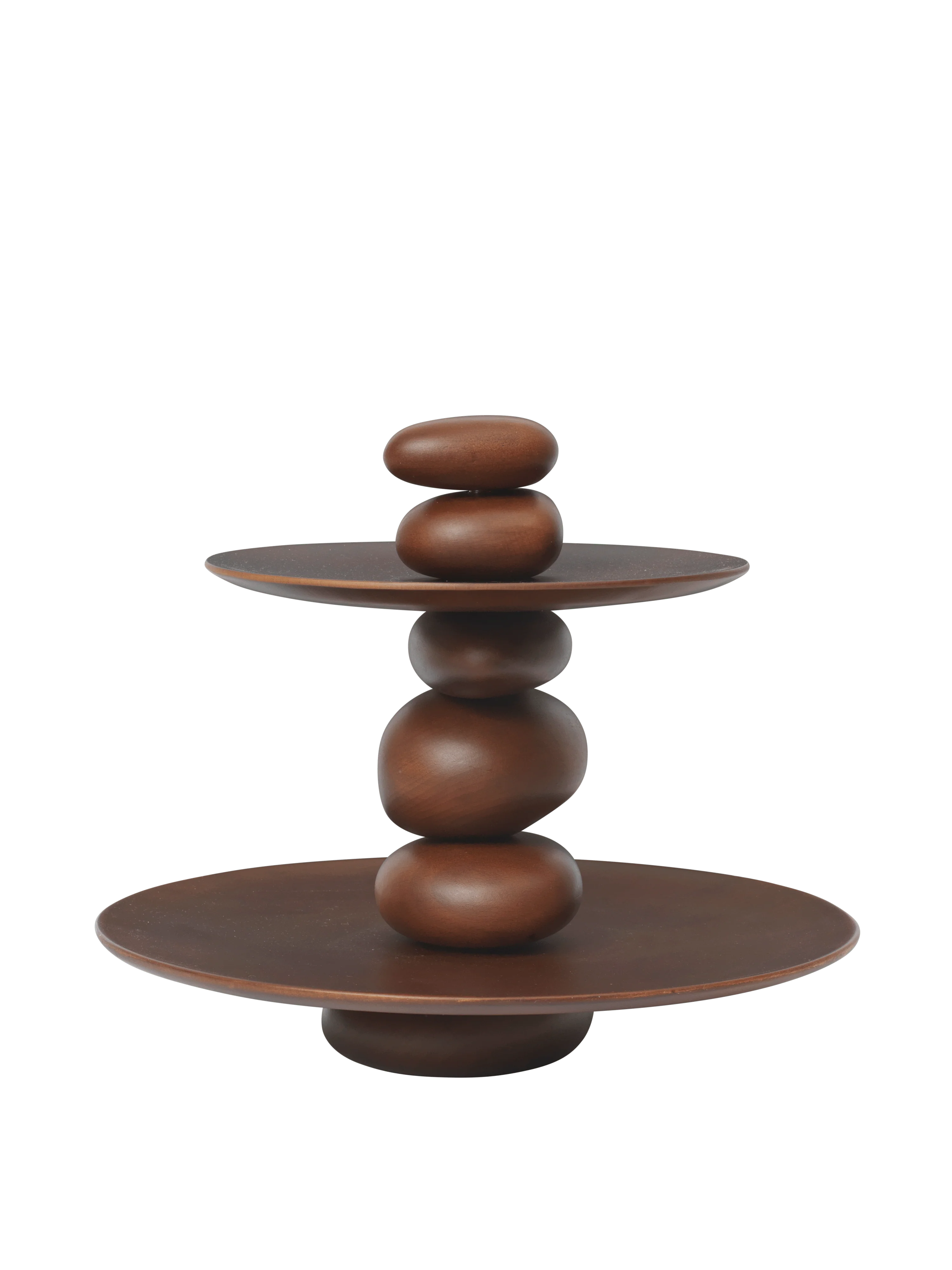 Patera PEBBLE DESSERT STAND ciemnobrązowe drewno bukowe - Image 6