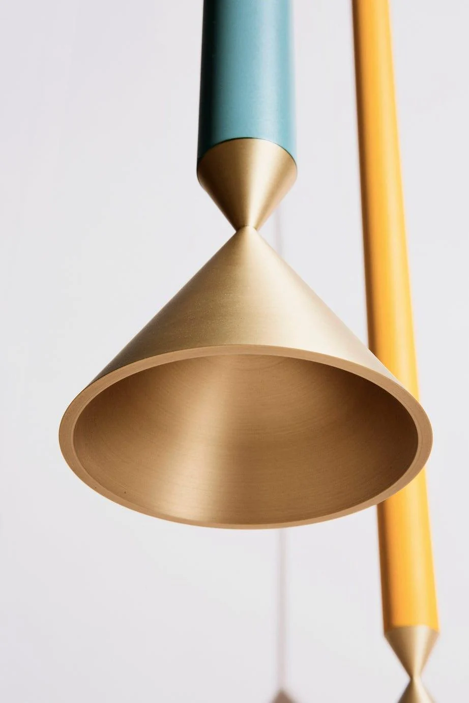 Lampa wisząca APOLLO niebieski z mosiężnym wykończeniem - Image 4