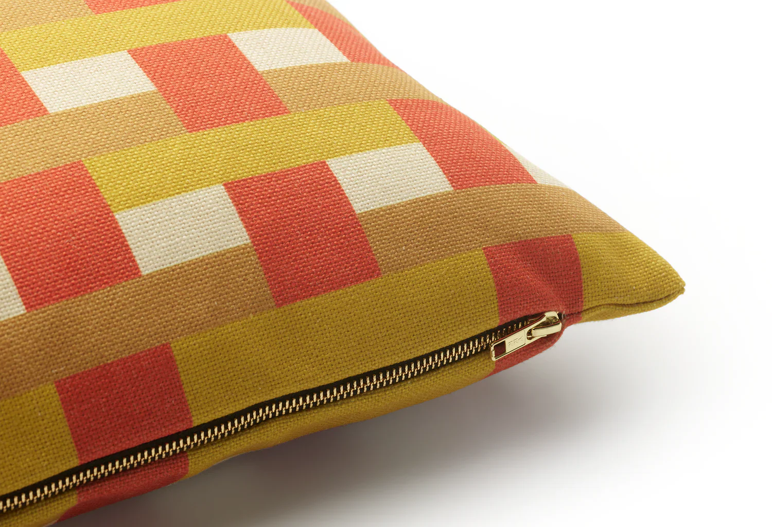 Poduszka STRIPES AND CHECKS pomarańczowy z żółtym - Image 3