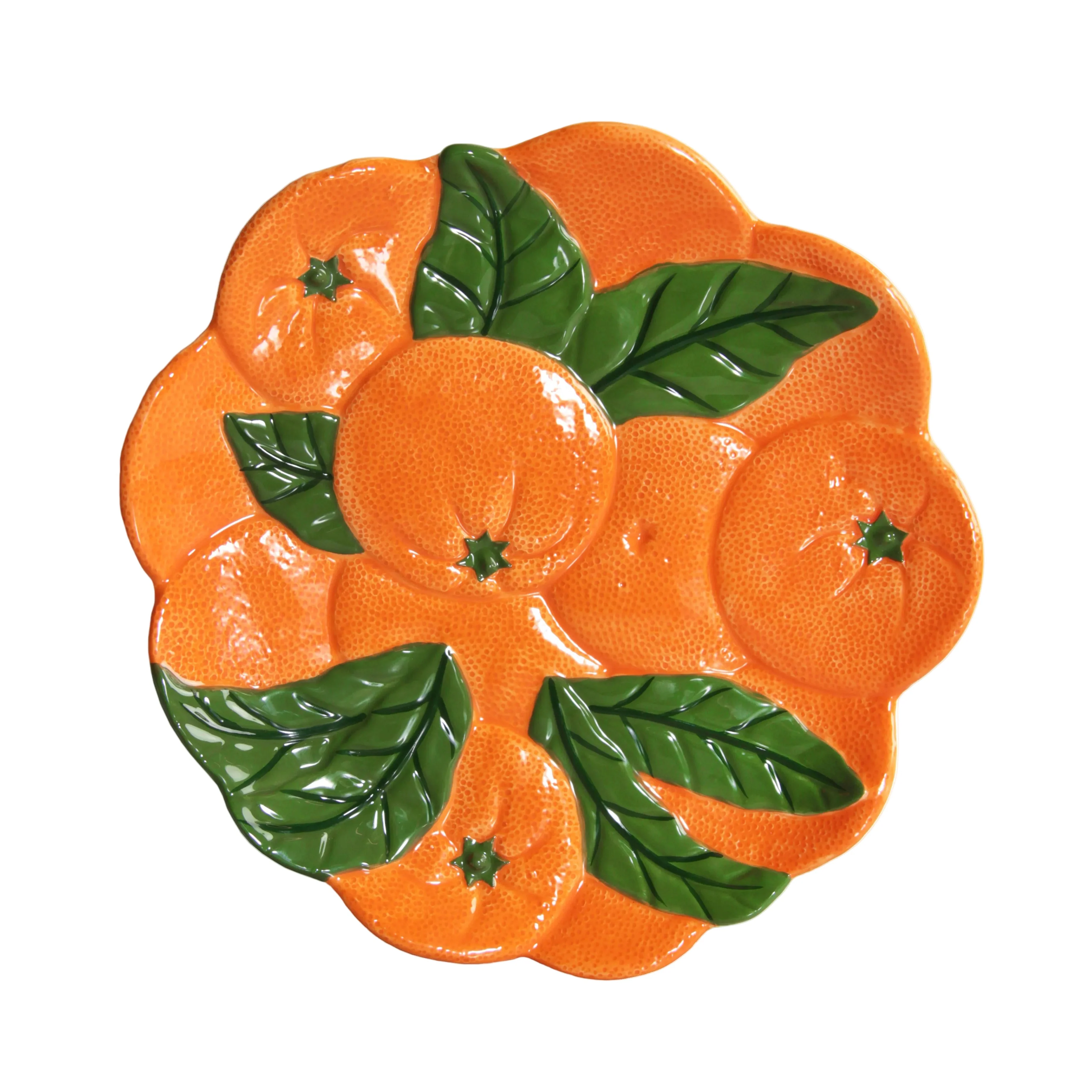 Półmisek ORANGE pomarańczowy z zielonym