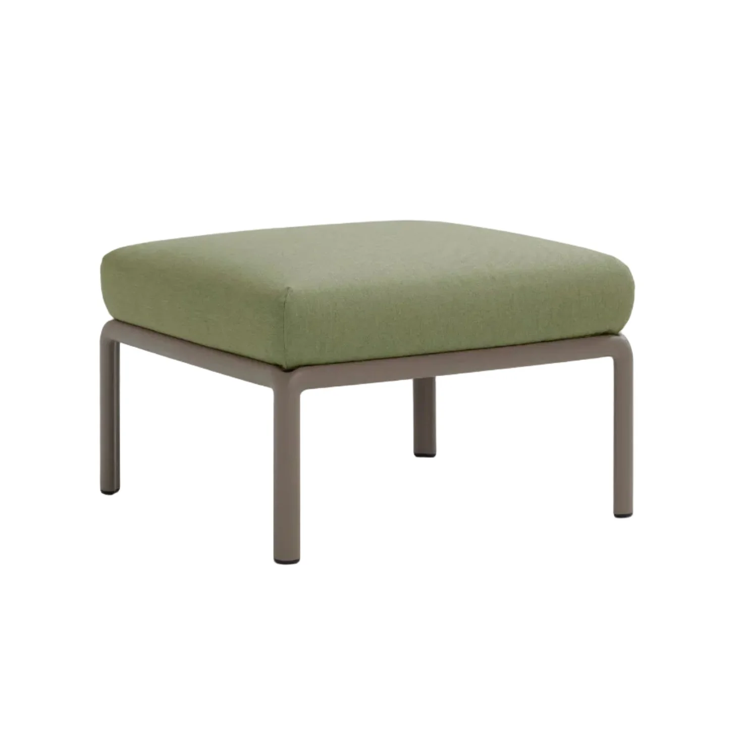 Puf zewnętrzny KOMODO ciemnozielony Sunbrella® z taupe podstawą