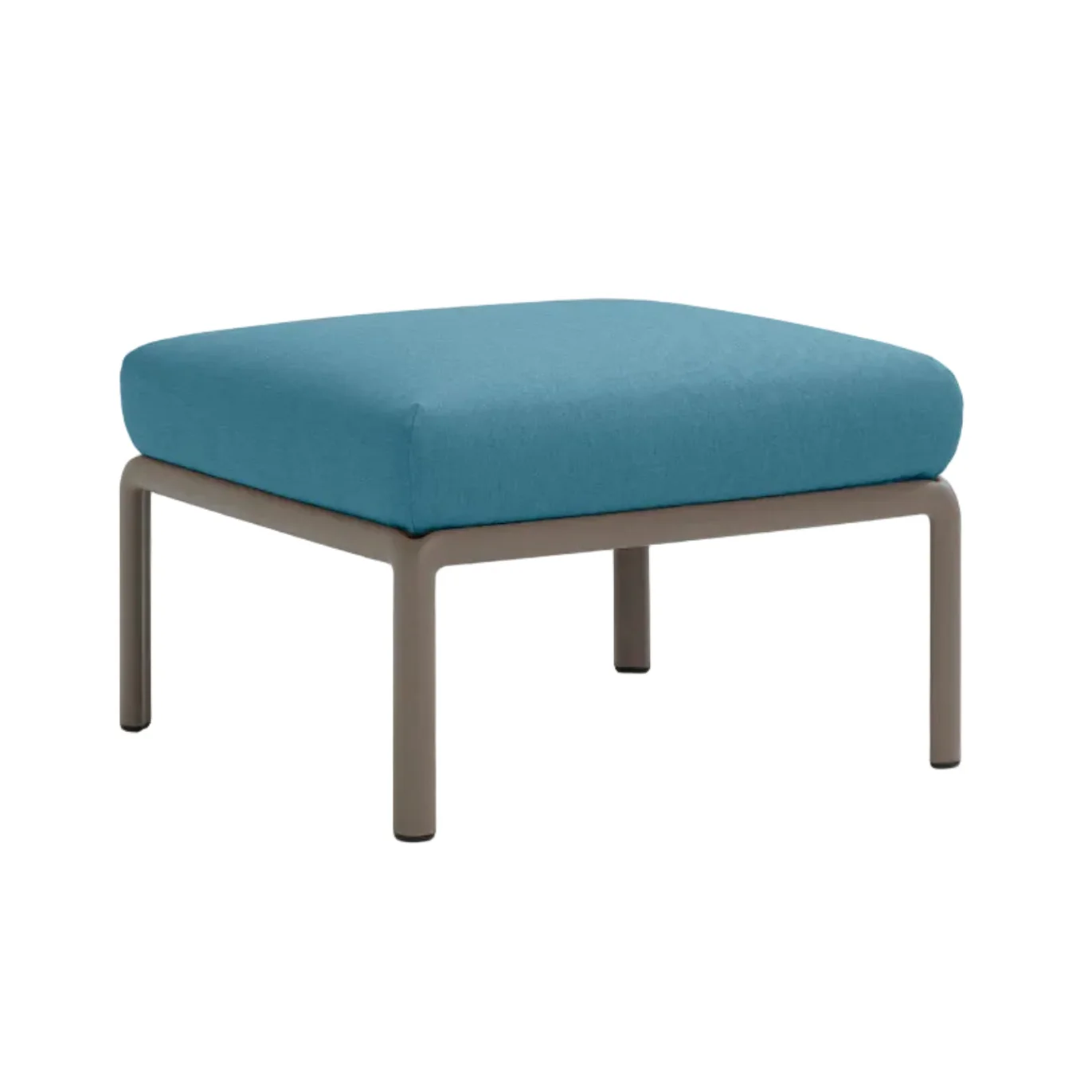 Puf zewnętrzny KOMODO niebieski Sunbrella® z taupe podstawą