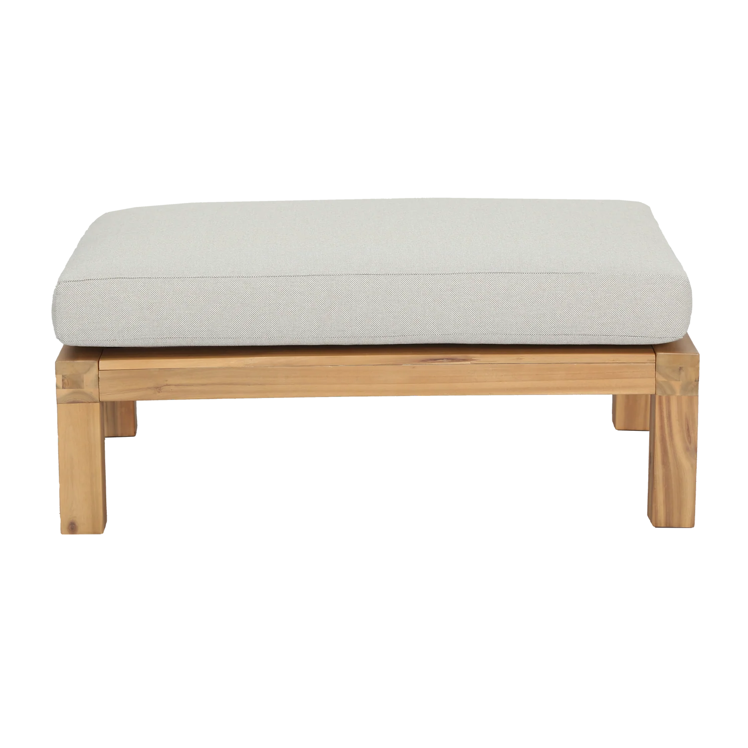 Puf zewnętrzny RELAX beżowy z akacjową podstawą - Image 4