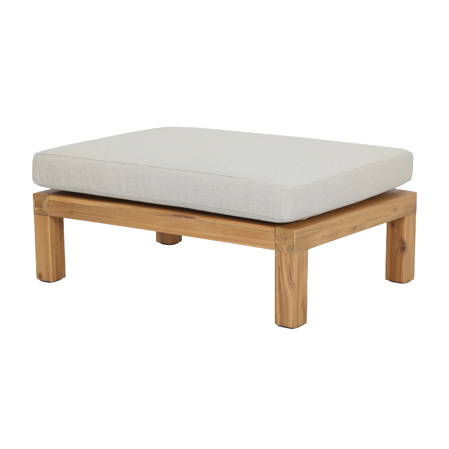 Puf zewnętrzny RELAX beżowy z akacjową podstawą - Image 6