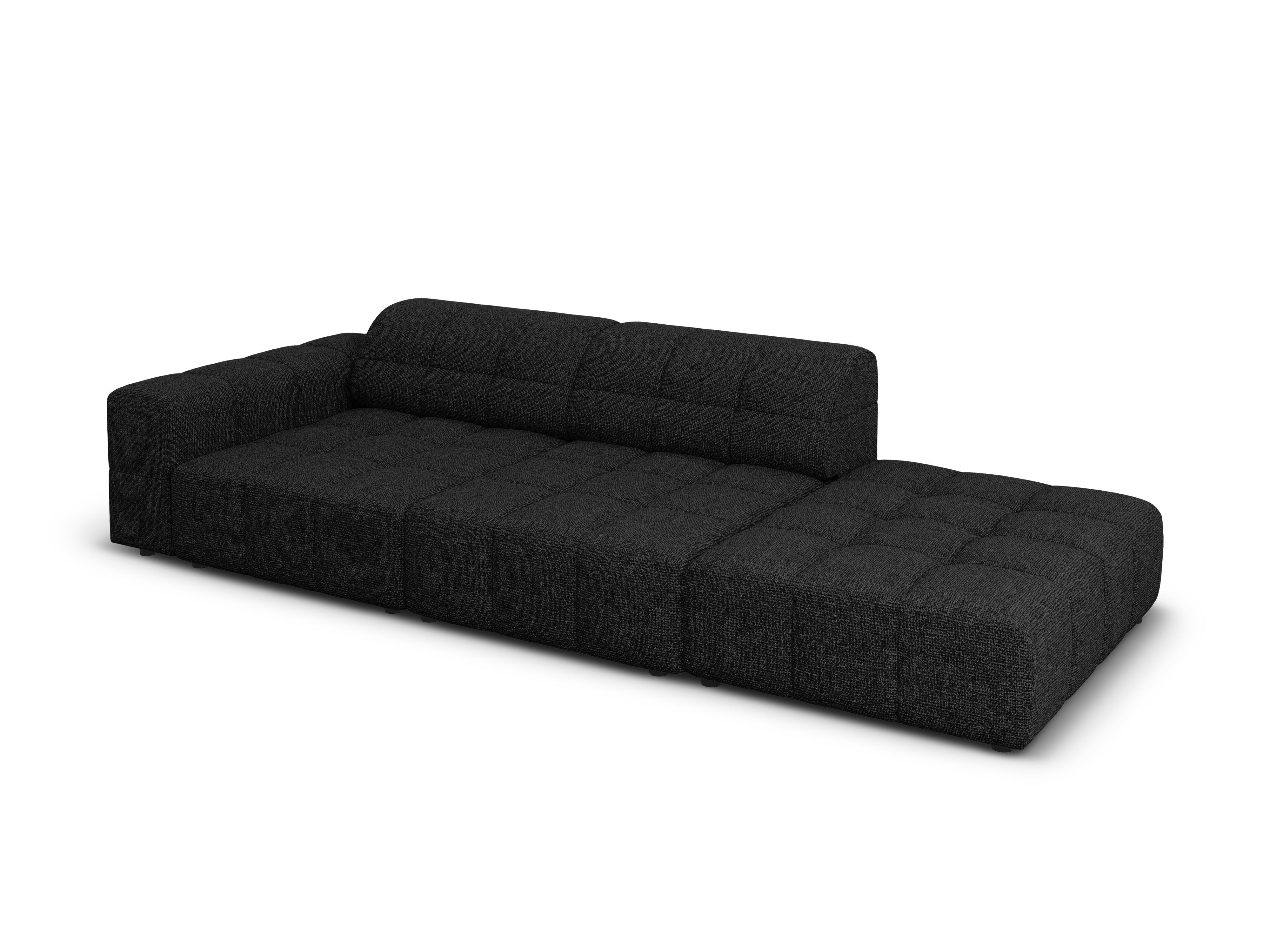 Sofa prawostronna 3-osobowa CHICAGO czarny szenil - Image 3