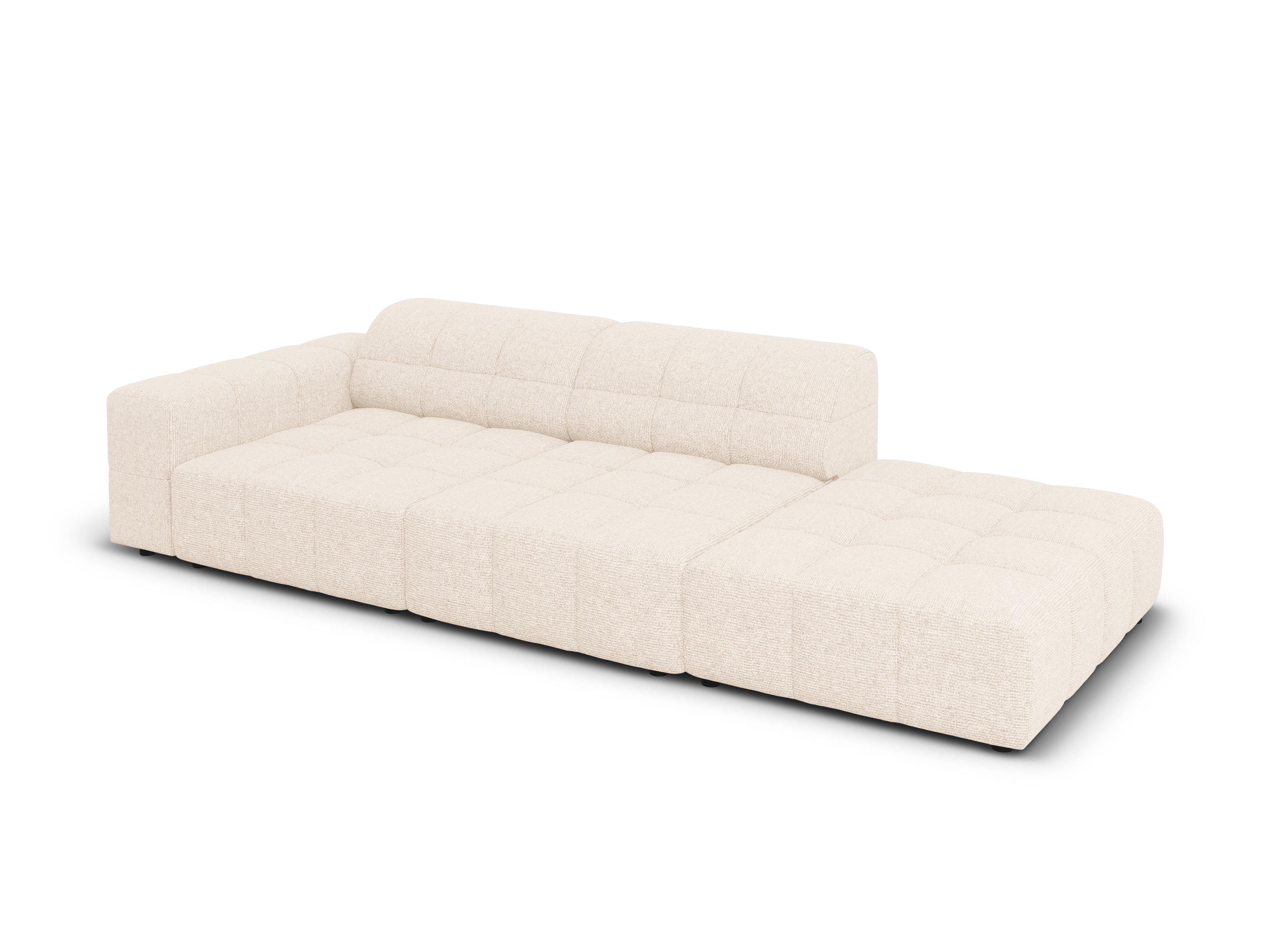 Sofa prawostronna 3-osobowa CHICAGO jasnobeżowy szenil - Image 3