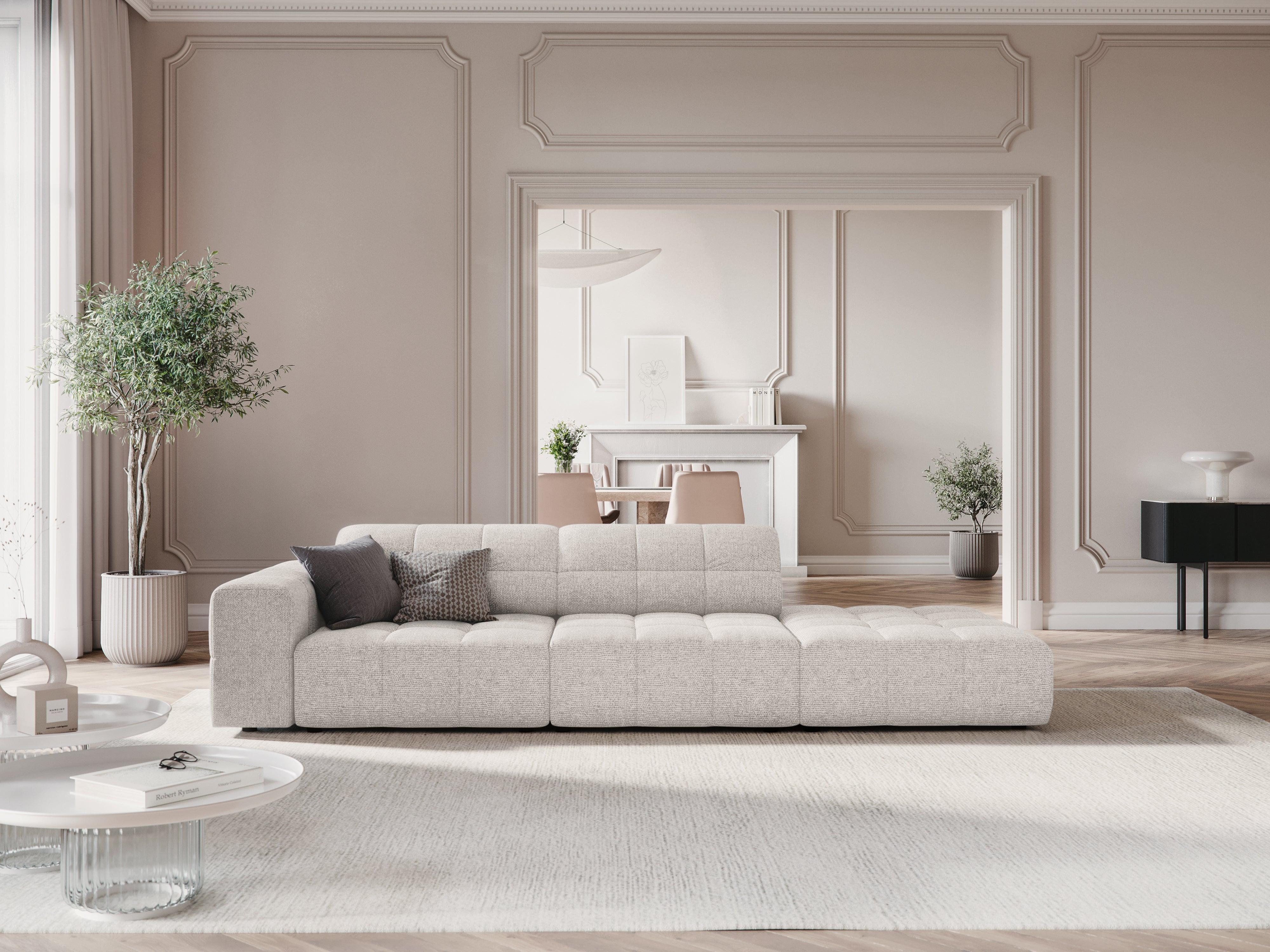 Sofa prawostronna 3-osobowa CHICAGO jasnoszary szenil - Image 8