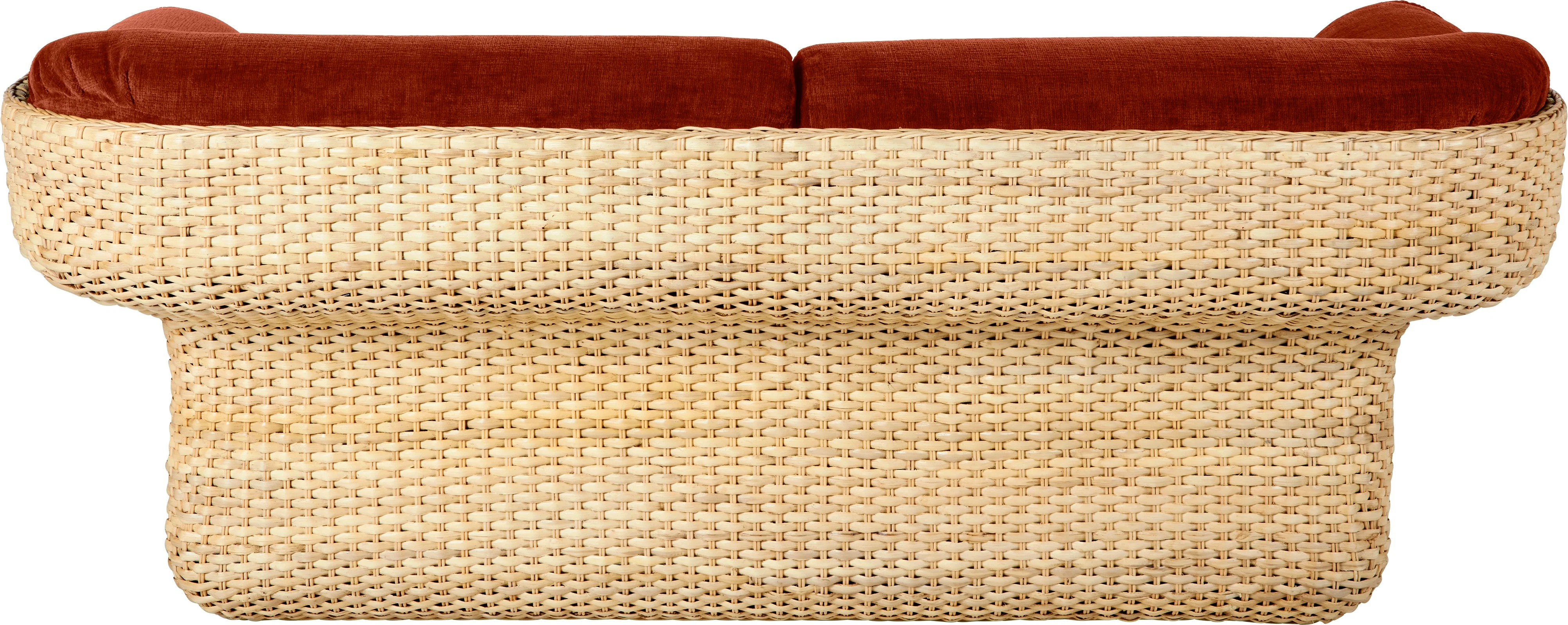 Sofa 2-osobowa BASKET bordowy z rattanem - Image 12