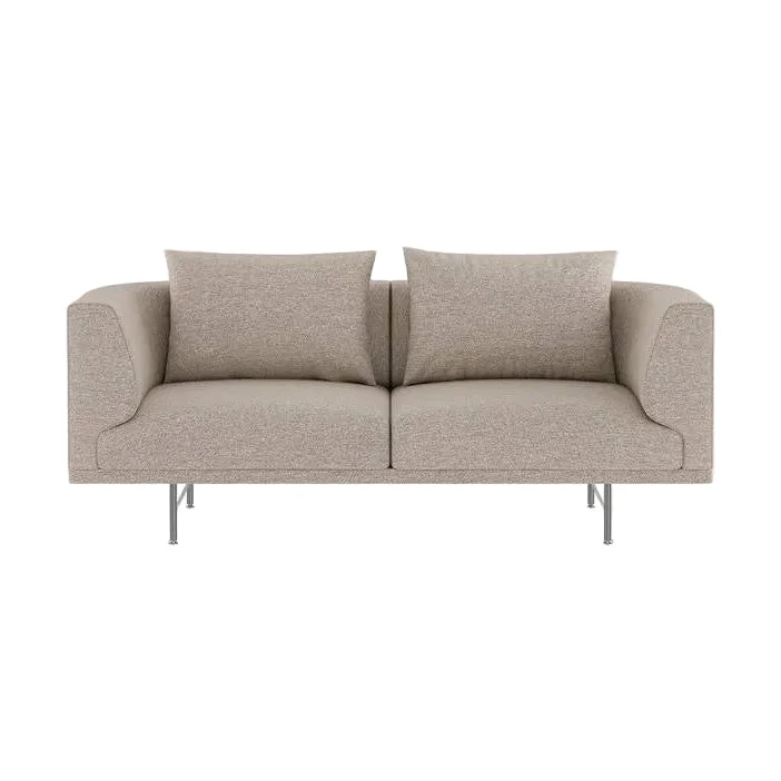 Sofa 2-osobowa CHIMNEY ciemnobeżowa tkanina Brook ze stalową podstawą