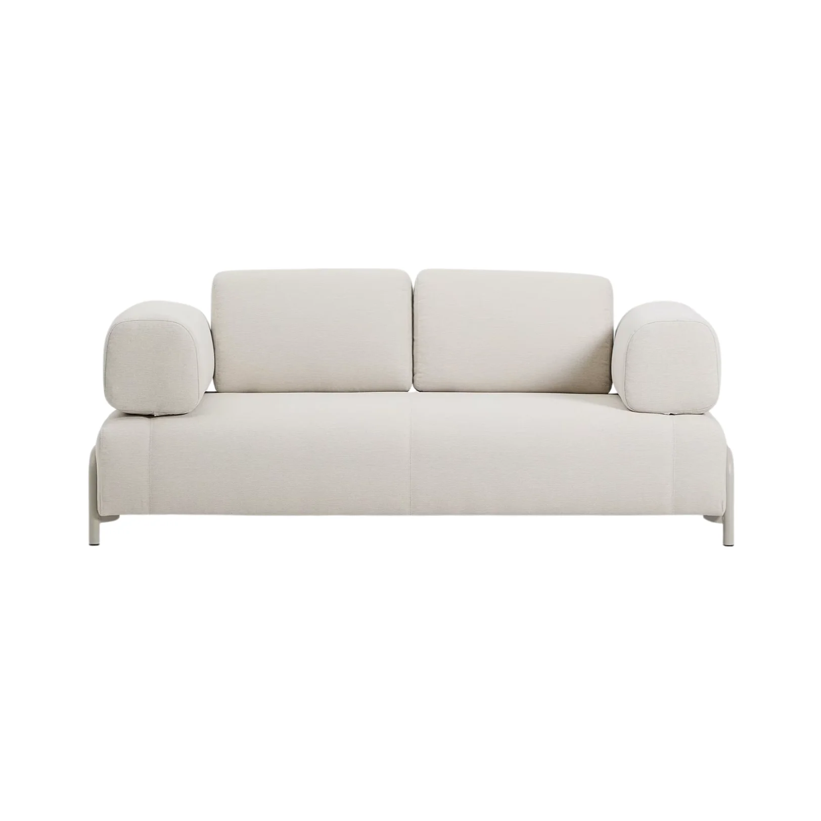 Sofa 2-osobowa z podłokietnikami COMPO beżowy z beżową podstawą