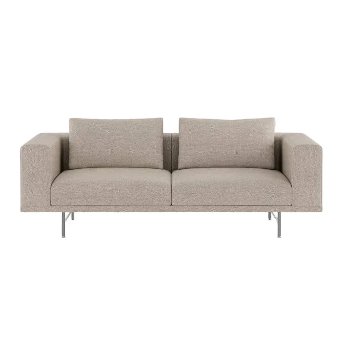 Sofa 2-osobowa LOFT ciemnobeżowa tkanina Brook ze stalową podstawą