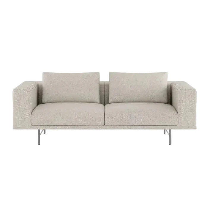 Sofa 2-osobowa LOFT jasnoszara tkanina Wavy ze stalową podstawą