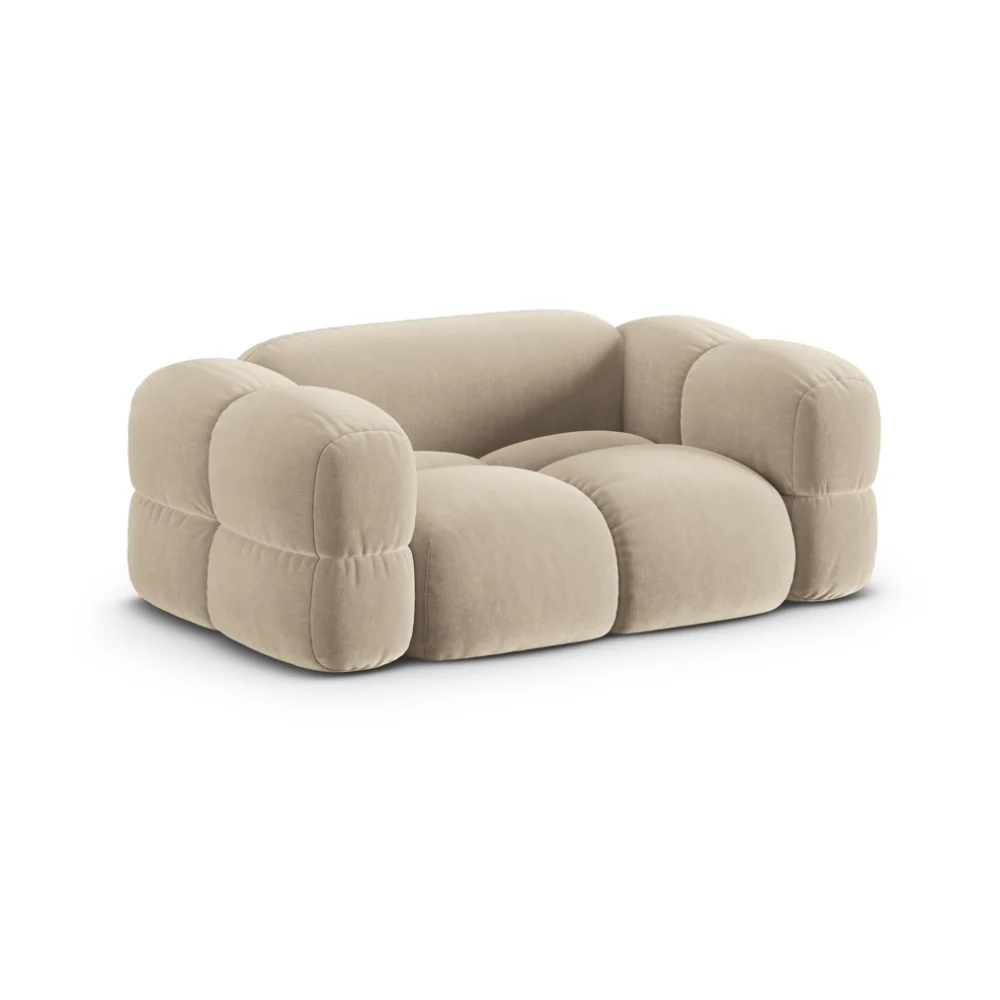 Sofa 2-osobowa aksamitna LORETTO beżowy