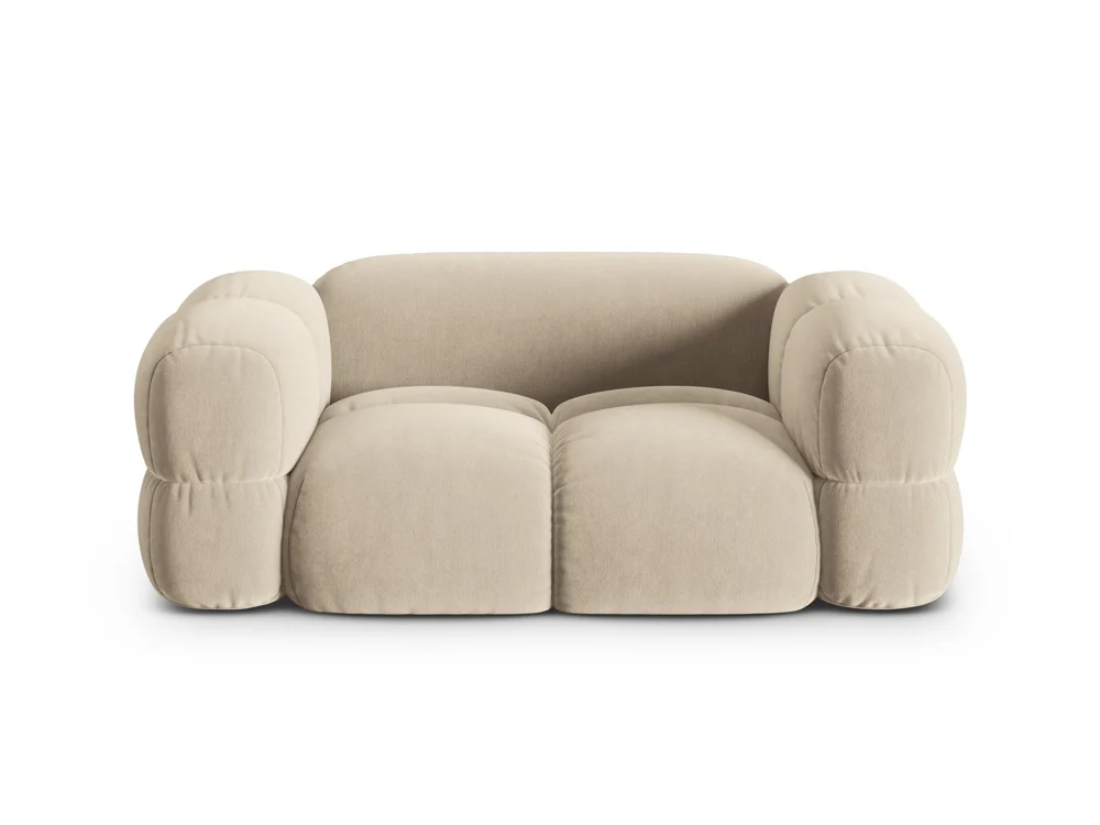 Sofa 2-osobowa aksamitna LORETTO beżowy - Image 3