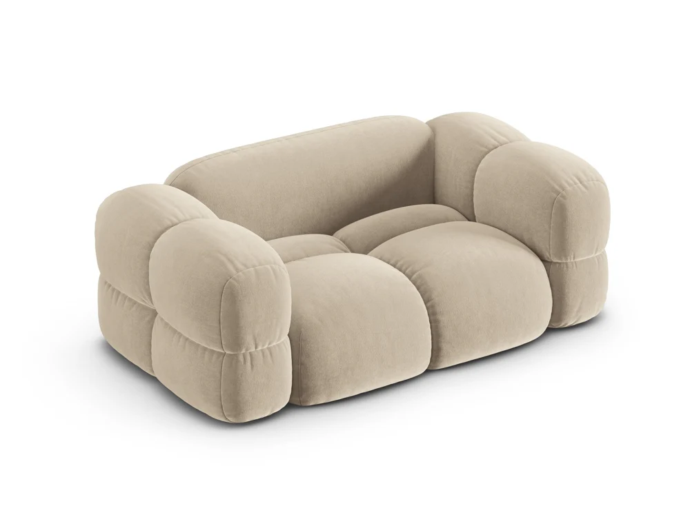 Sofa 2-osobowa aksamitna LORETTO beżowy - Image 4