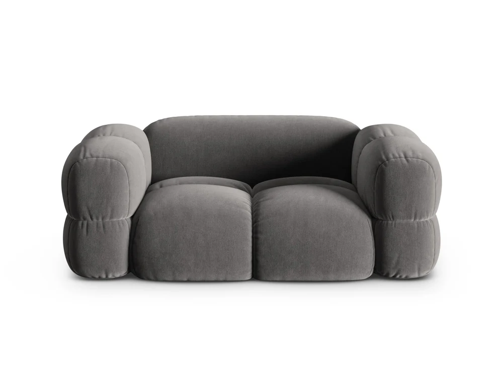 Sofa 2-osobowa aksamitna LORETTO szary - Image 3