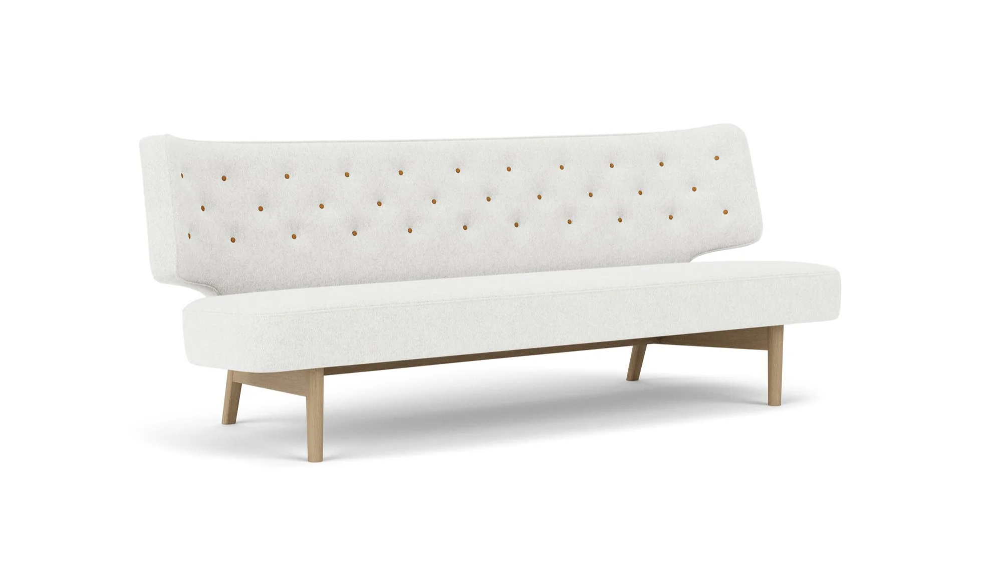 Sofa 2-osobowa RADIOHUS jasnoszary z dębową podstawą - Image 3