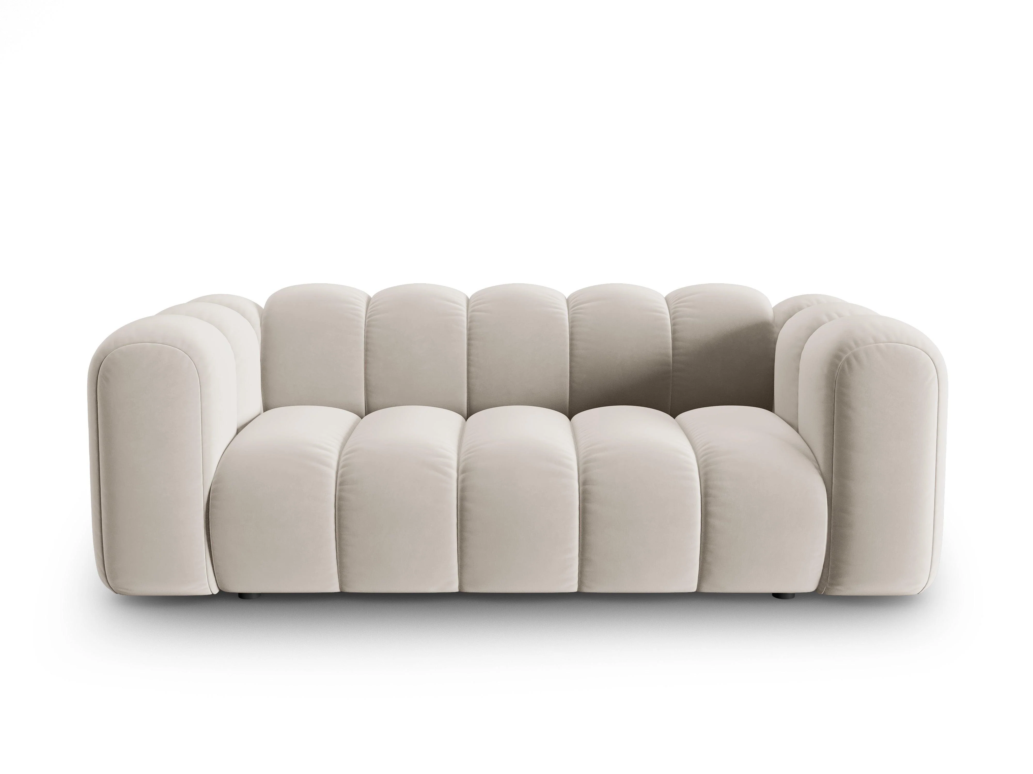 Sofa aksamitna 2-osobowa LUPINE beżowy - Image 3