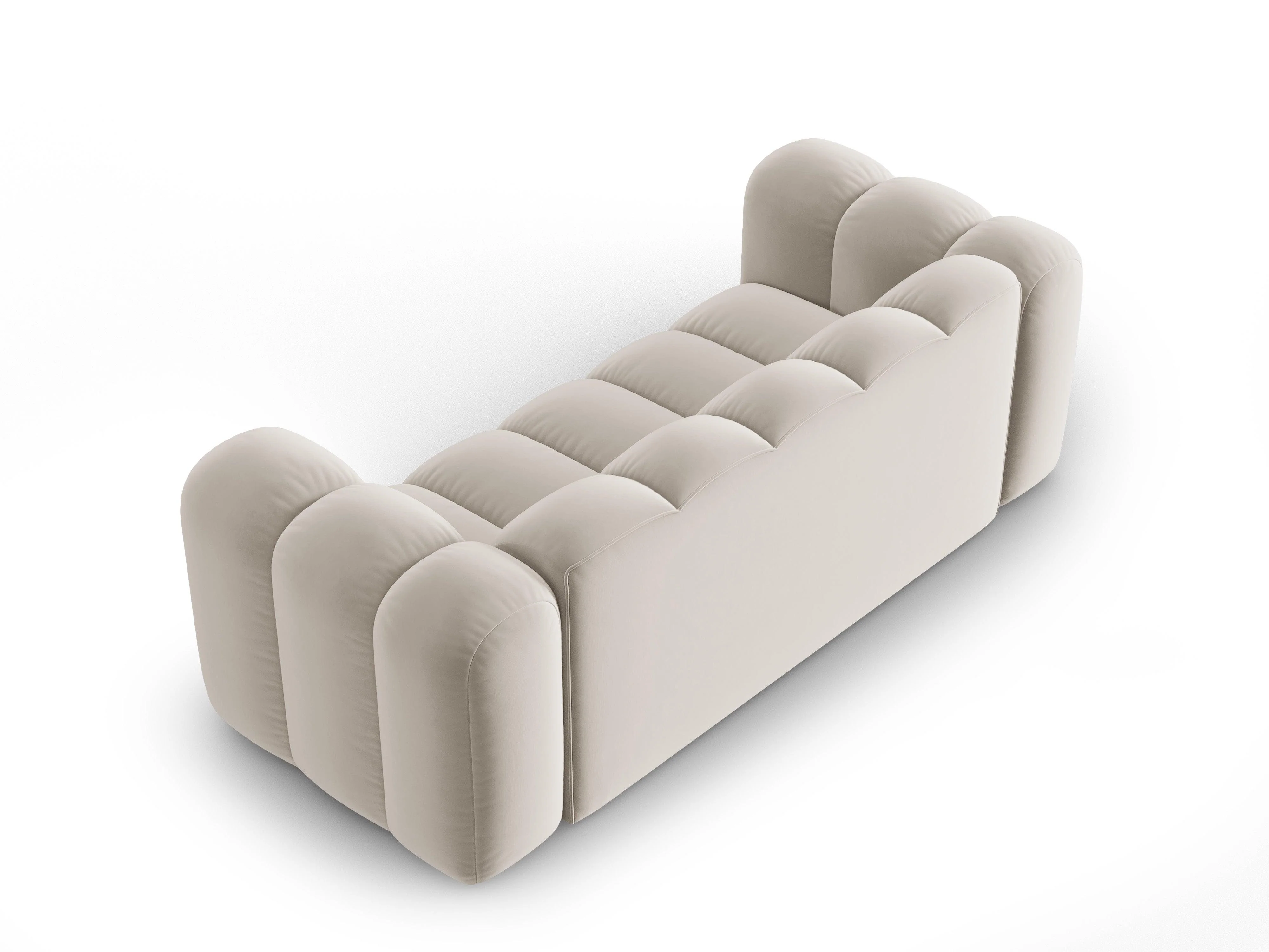 Sofa aksamitna 2-osobowa LUPINE beżowy - Image 4