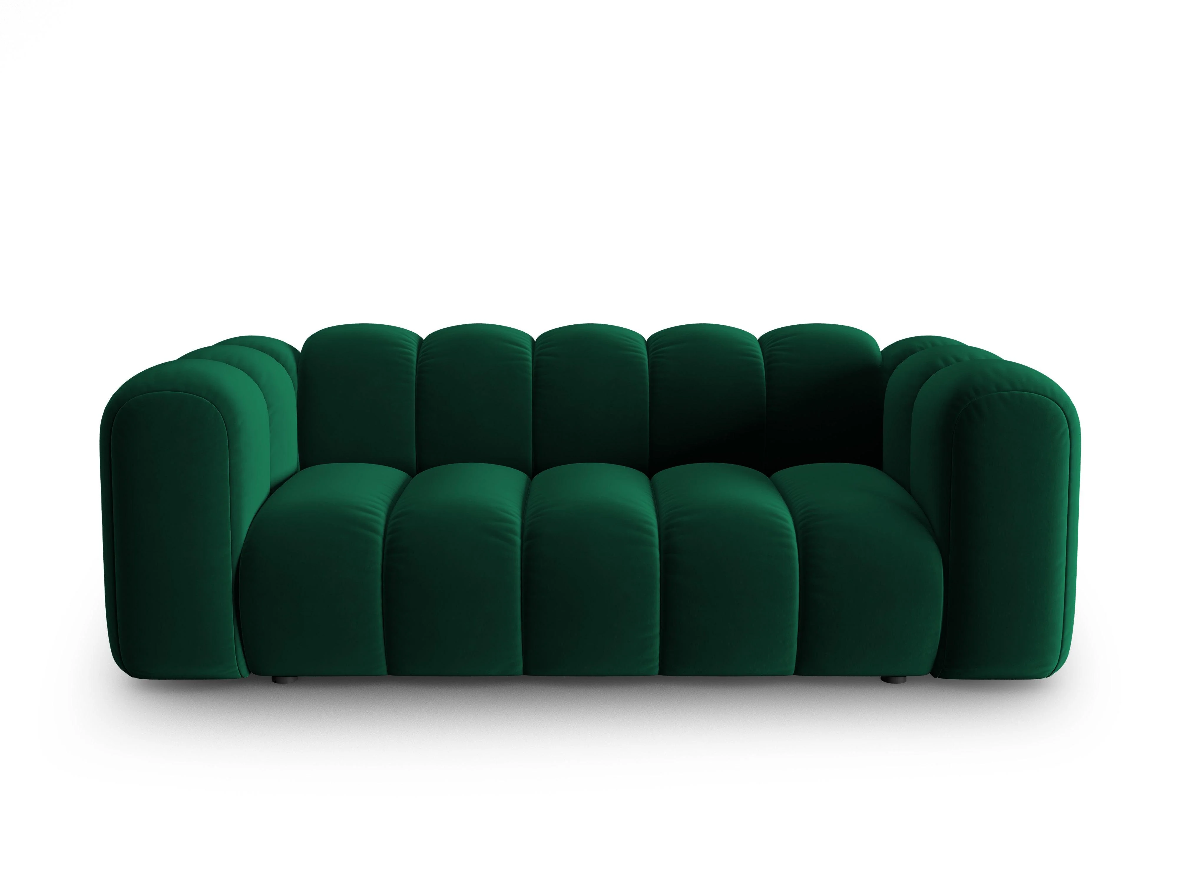 Sofa aksamitna 2-osobowa LUPINE butelkowy zielony - Image 3