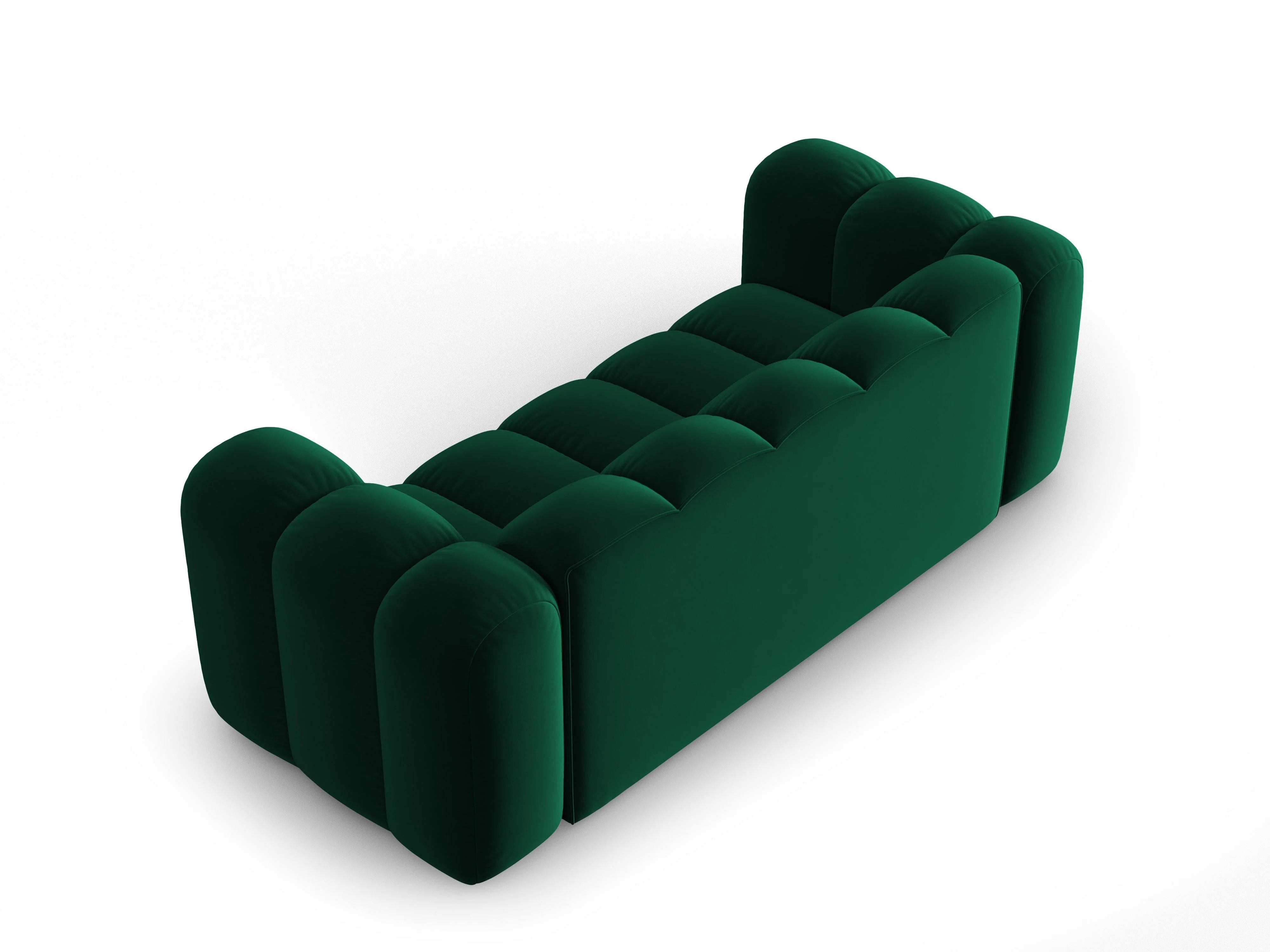 Sofa aksamitna 2-osobowa LUPINE butelkowy zielony - Image 4