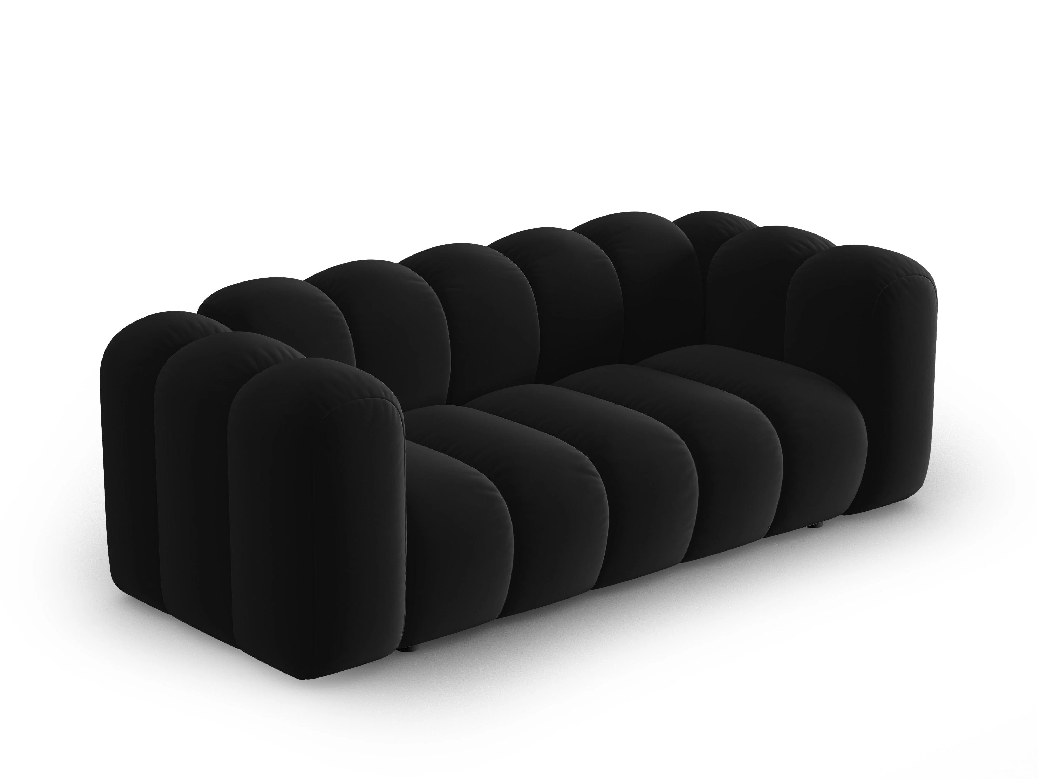 Sofa aksamitna 2-osobowa LUPINE czarny