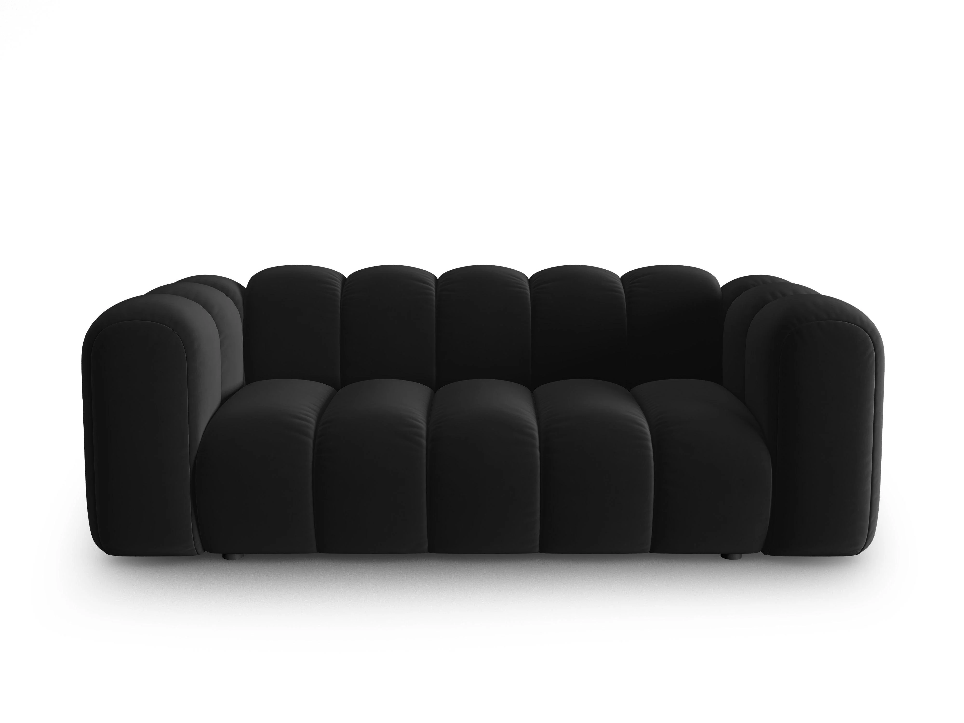Sofa aksamitna 2-osobowa LUPINE czarny - Image 3