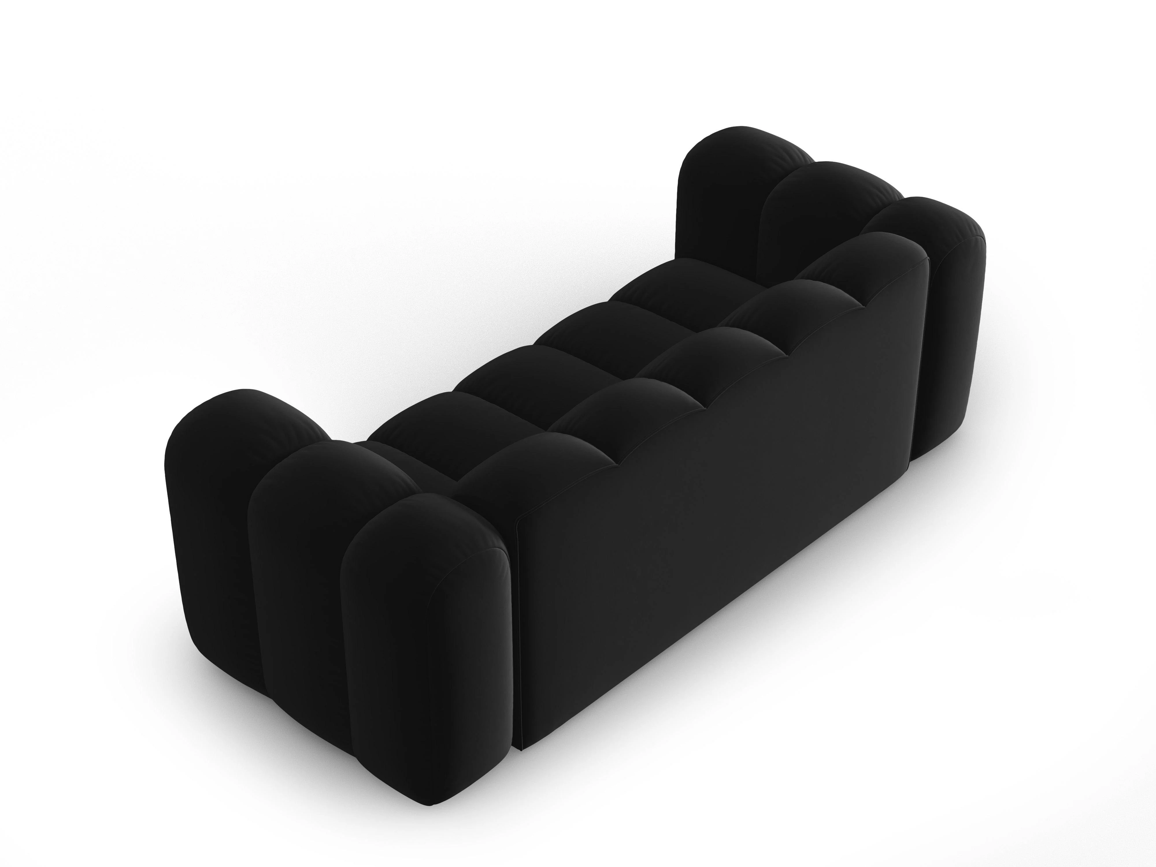 Sofa aksamitna 2-osobowa LUPINE czarny - Image 4